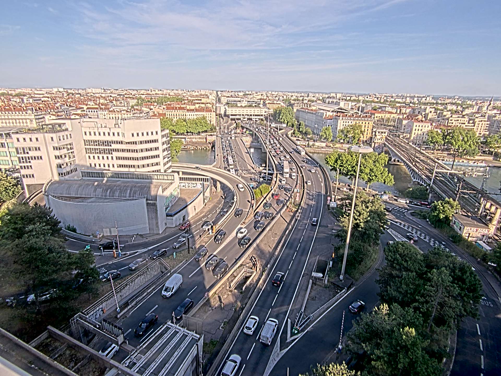 Caméra autoroute à Lyon Perrache à l'entrée Sud du Tunnel sous Fourvière, en direction de Marseille