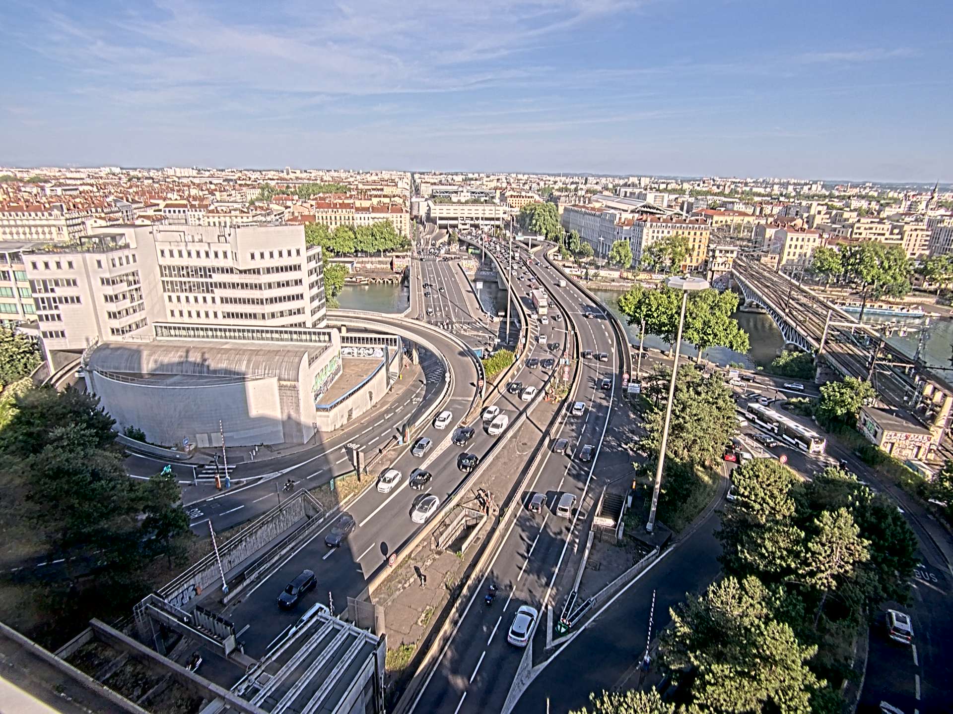Caméra autoroute à Lyon Perrache à l'entrée Sud du Tunnel sous Fourvière, en direction de Marseille