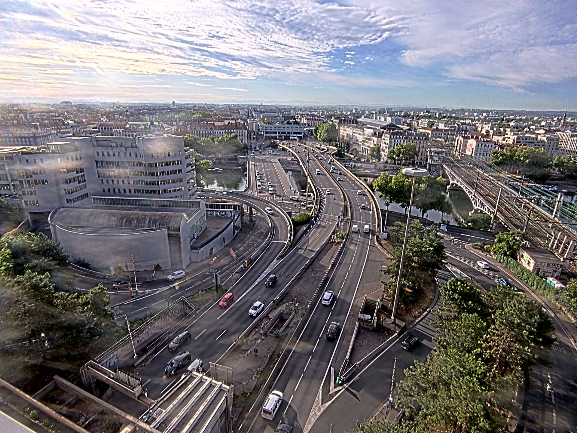 Caméra autoroute à Lyon Perrache à l'entrée Sud du Tunnel sous Fourvière, en direction de Marseille