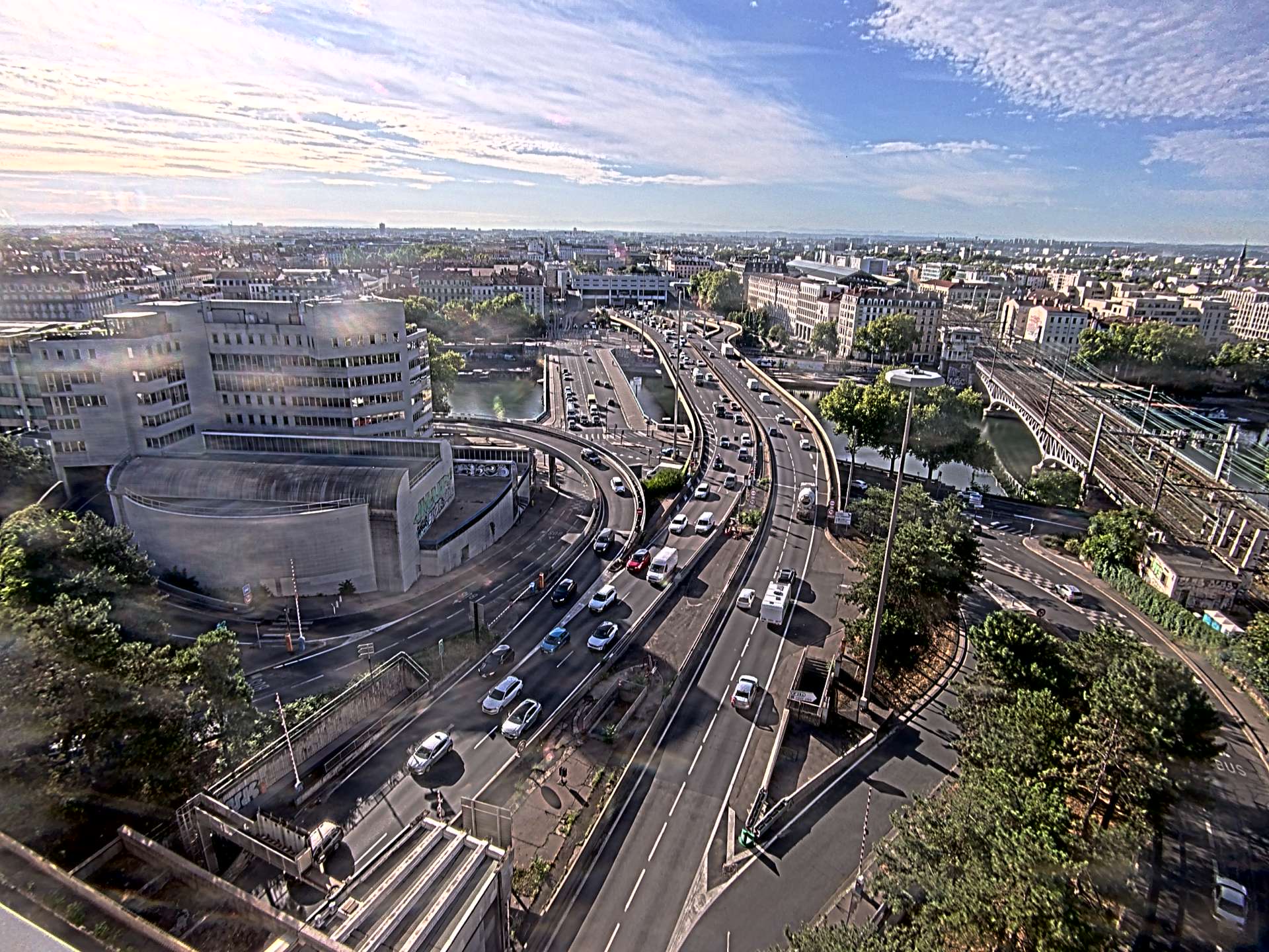 Caméra autoroute à Lyon Perrache à l'entrée Sud du Tunnel sous Fourvière, en direction de Marseille