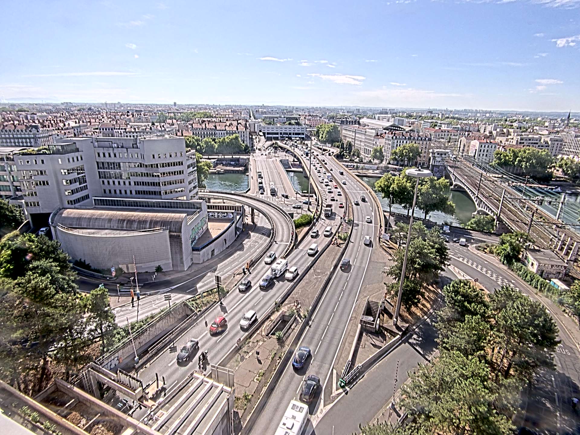Caméra autoroute à Lyon Perrache à l'entrée Sud du Tunnel sous Fourvière, en direction de Marseille