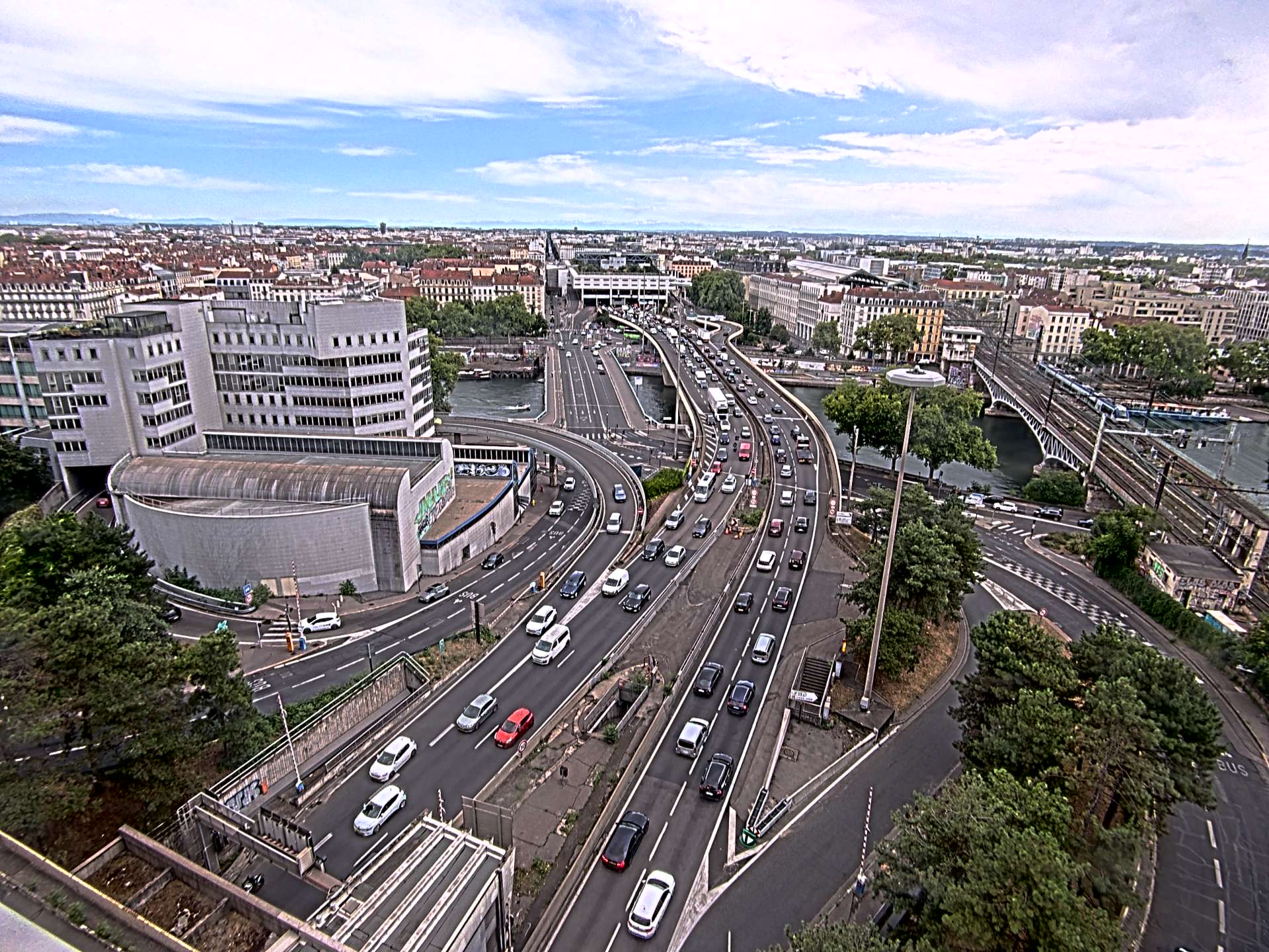 Caméra autoroute à Lyon Perrache à l'entrée Sud du Tunnel sous Fourvière, en direction de Marseille