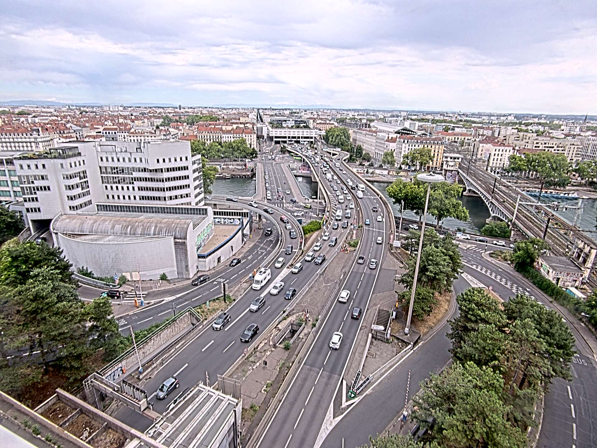 Caméra autoroute à Lyon Perrache à l'entrée Sud du Tunnel sous Fourvière, en direction de Marseille