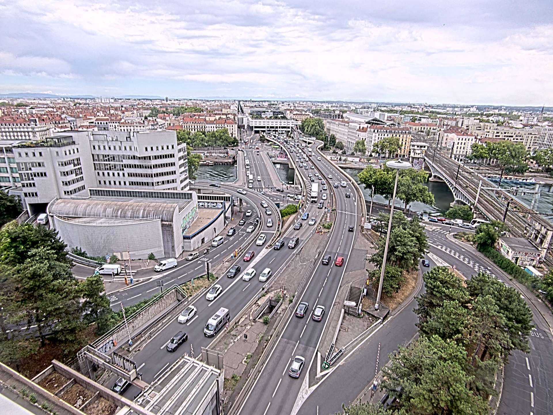 Caméra autoroute à Lyon Perrache à l'entrée Sud du Tunnel sous Fourvière, en direction de Marseille