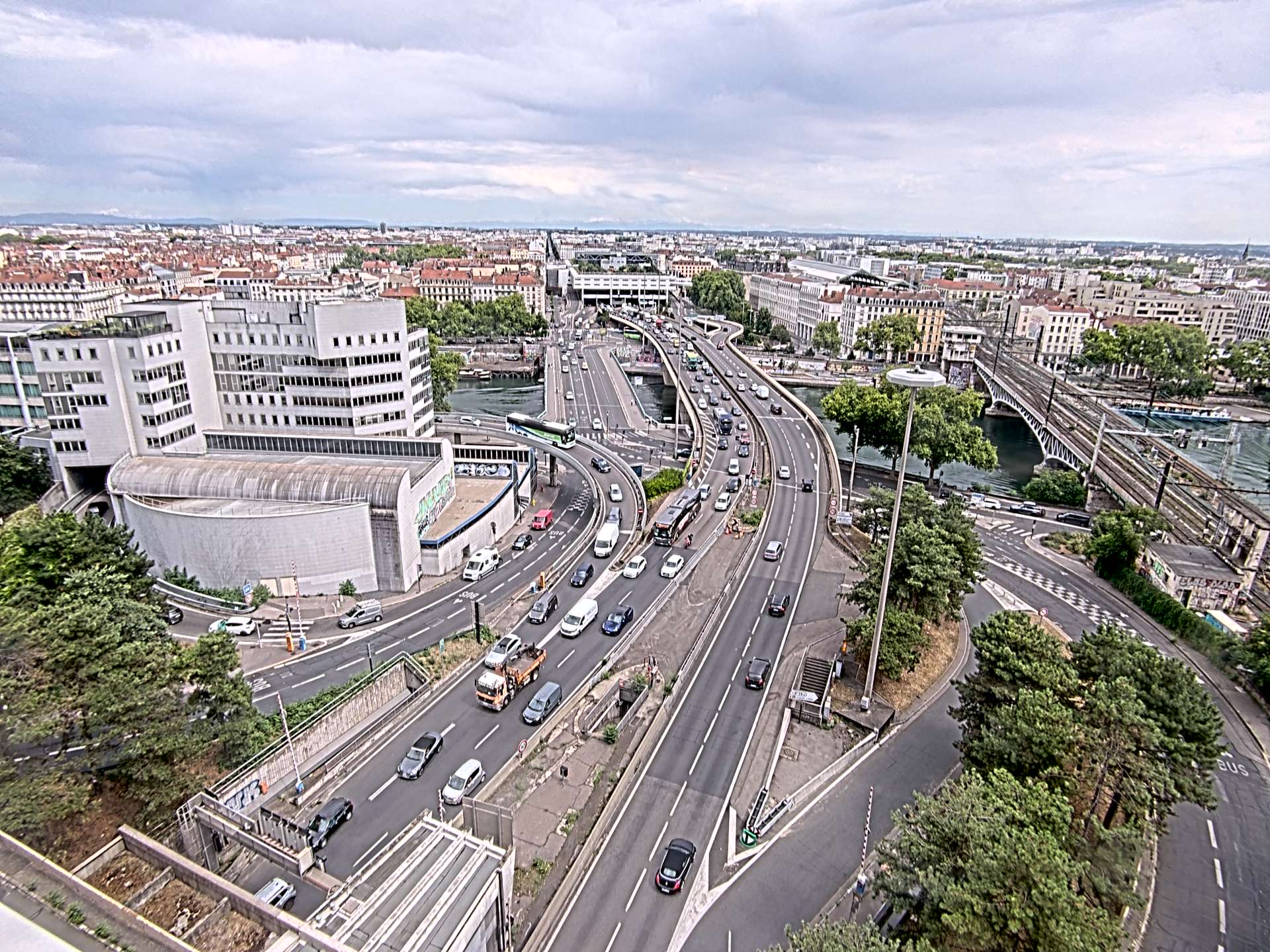 Caméra autoroute à Lyon Perrache à l'entrée Sud du Tunnel sous Fourvière, en direction de Marseille