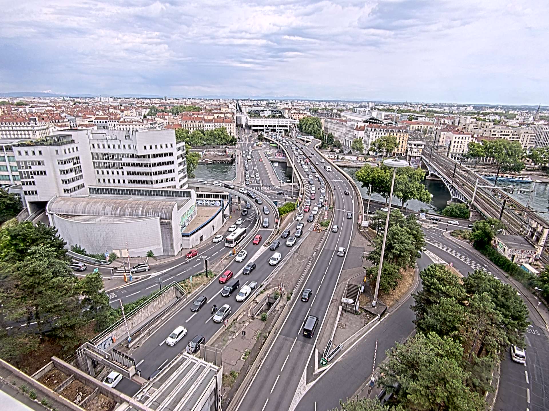 Caméra autoroute à Lyon Perrache à l'entrée Sud du Tunnel sous Fourvière, en direction de Marseille