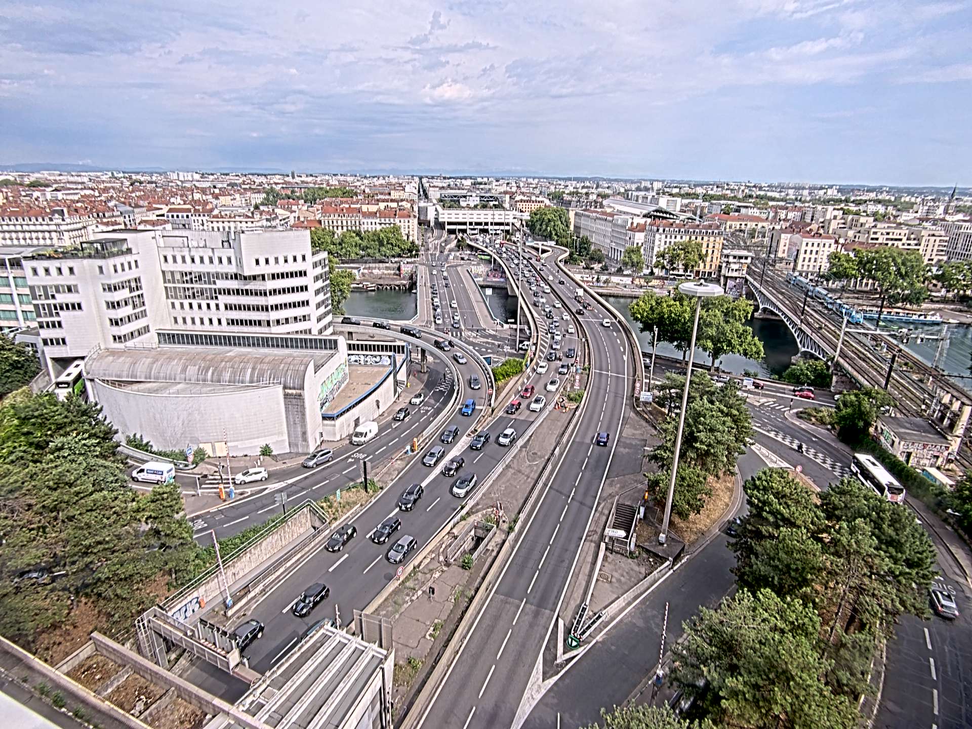 Caméra autoroute à Lyon Perrache à l'entrée Sud du Tunnel sous Fourvière, en direction de Marseille