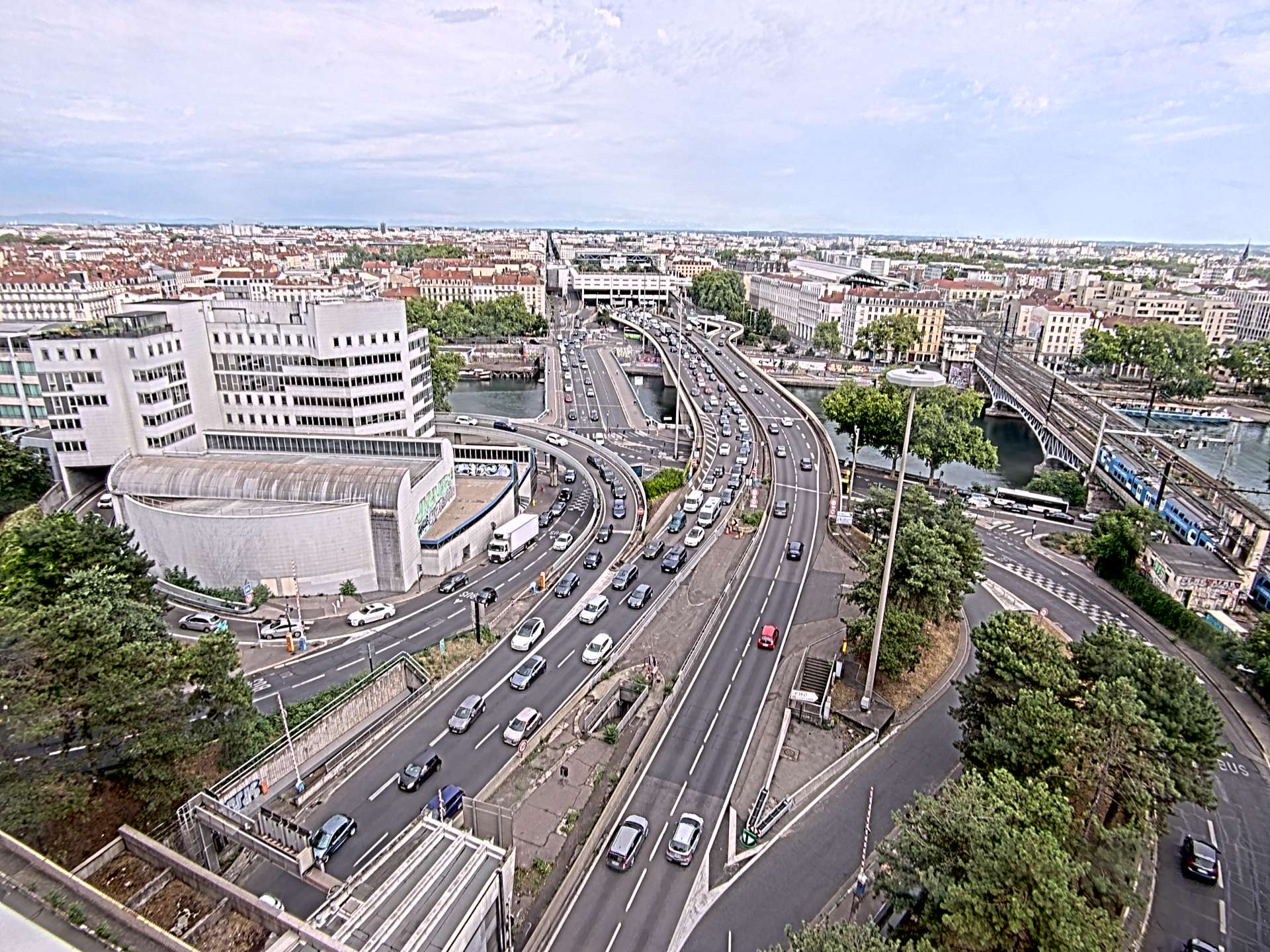 Caméra autoroute à Lyon Perrache à l'entrée Sud du Tunnel sous Fourvière, en direction de Marseille