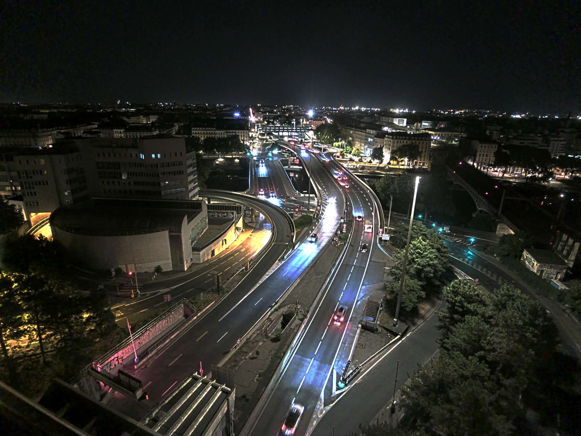 Caméra autoroute à Lyon Perrache à l'entrée Sud du Tunnel sous Fourvière, en direction de Marseille
