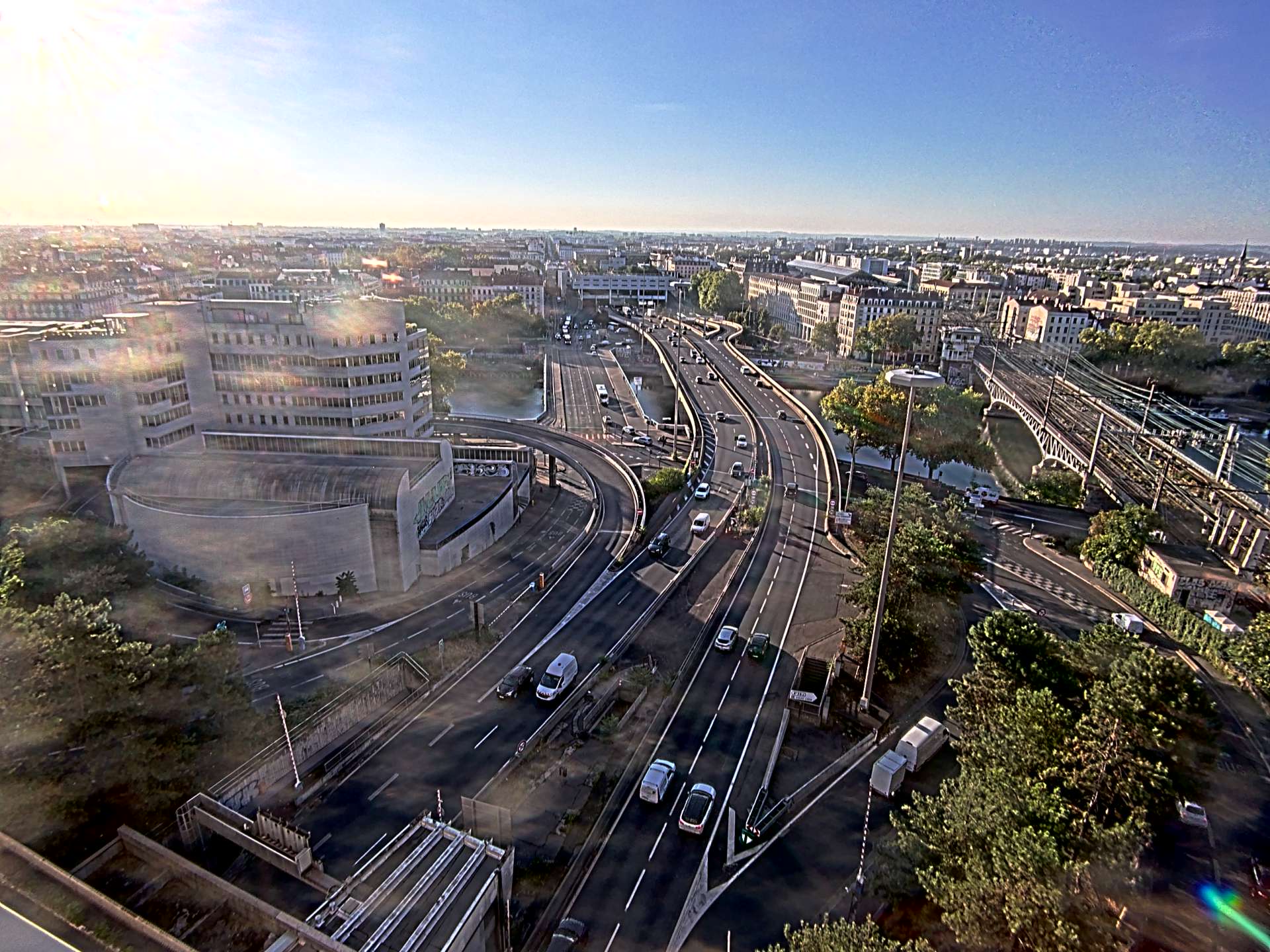Caméra autoroute à Lyon Perrache à l'entrée Sud du Tunnel sous Fourvière, en direction de Marseille