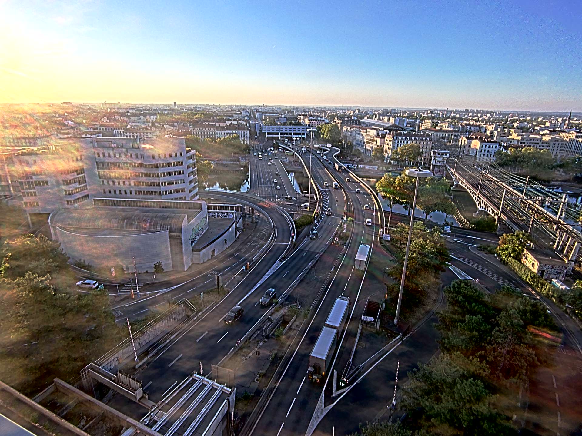 Caméra autoroute à Lyon Perrache à l'entrée Sud du Tunnel sous Fourvière, en direction de Marseille