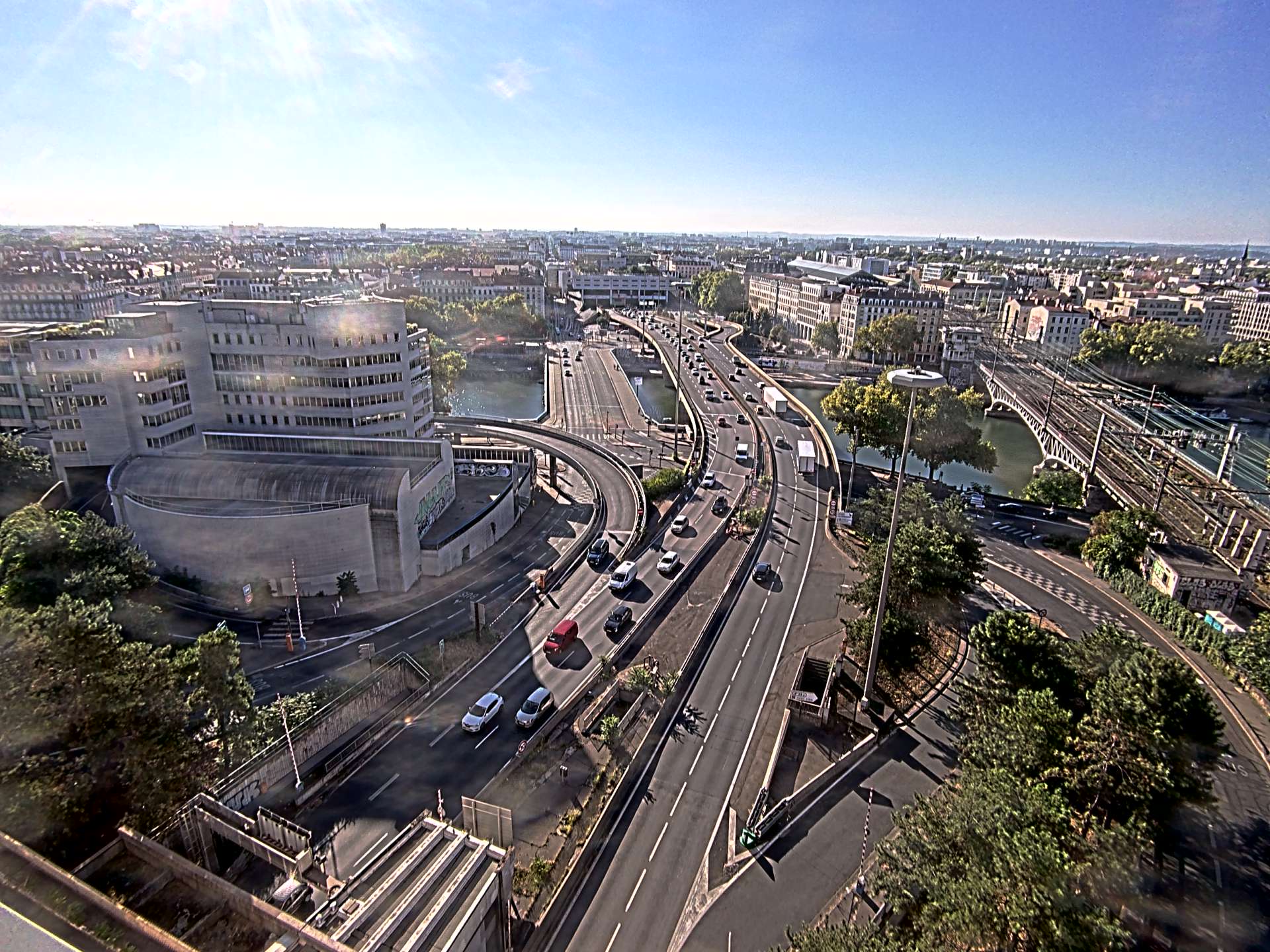 Caméra autoroute à Lyon Perrache à l'entrée Sud du Tunnel sous Fourvière, en direction de Marseille