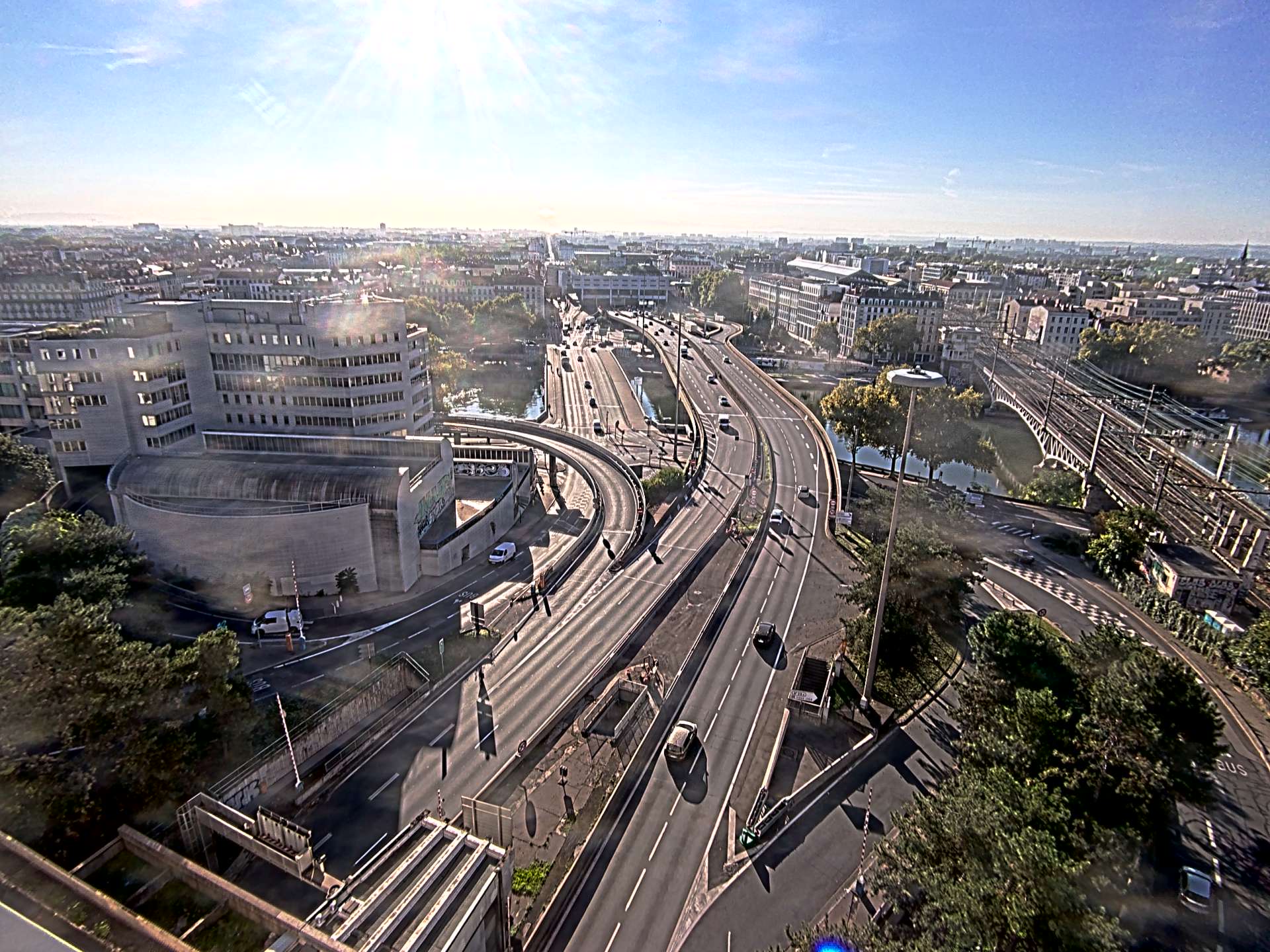Caméra autoroute à Lyon Perrache à l'entrée Sud du Tunnel sous Fourvière, en direction de Marseille