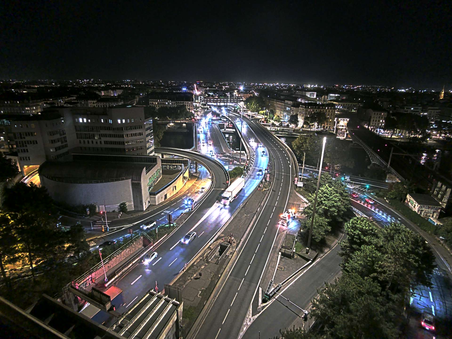 Caméra autoroute à Lyon Perrache à l'entrée Sud du Tunnel sous Fourvière, en direction de Marseille
