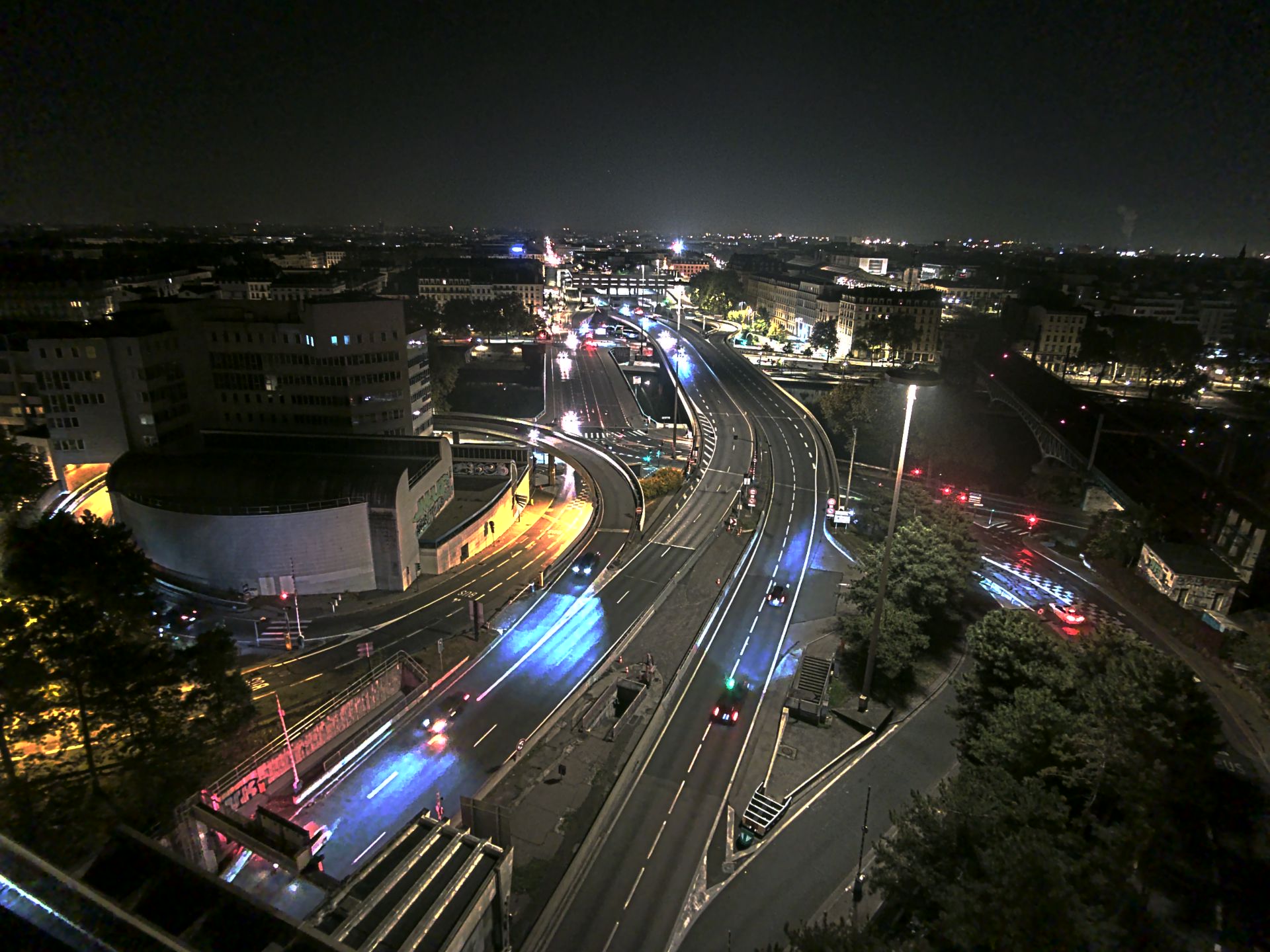 Caméra autoroute à Lyon Perrache à l'entrée Sud du Tunnel sous Fourvière, en direction de Marseille