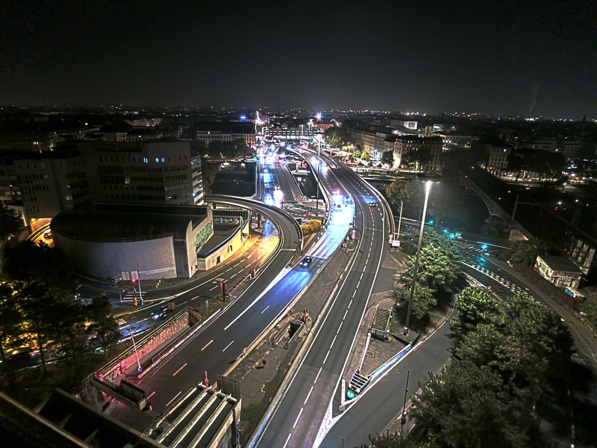 Caméra autoroute à Lyon Perrache à l'entrée Sud du Tunnel sous Fourvière, en direction de Marseille
