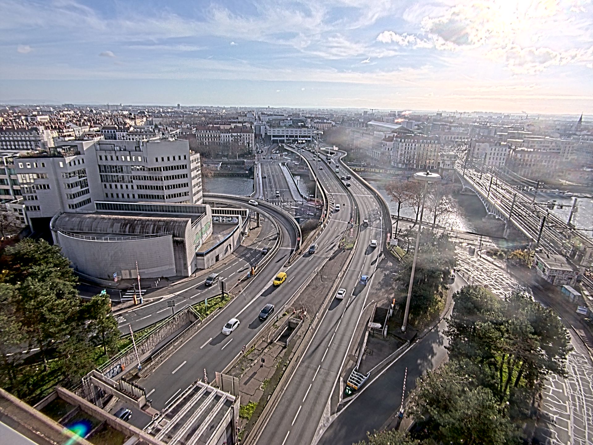 Caméra autoroute à Lyon Perrache à l'entrée Sud du Tunnel sous Fourvière, en direction de Marseille