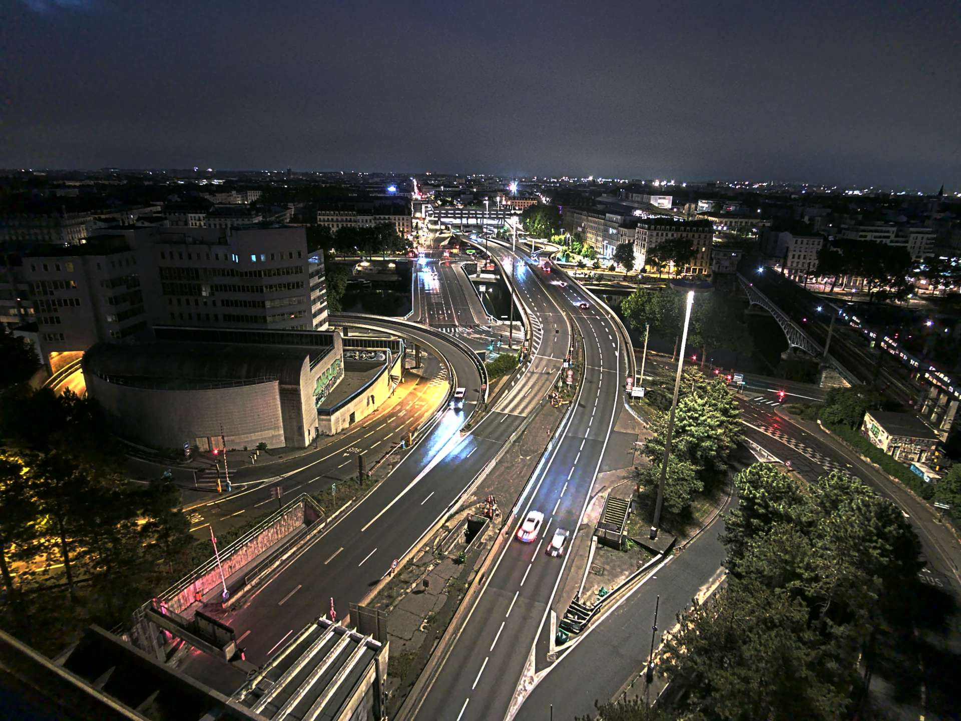 Caméra autoroute à Lyon Perrache à l'entrée Sud du Tunnel sous Fourvière, en direction de Marseille