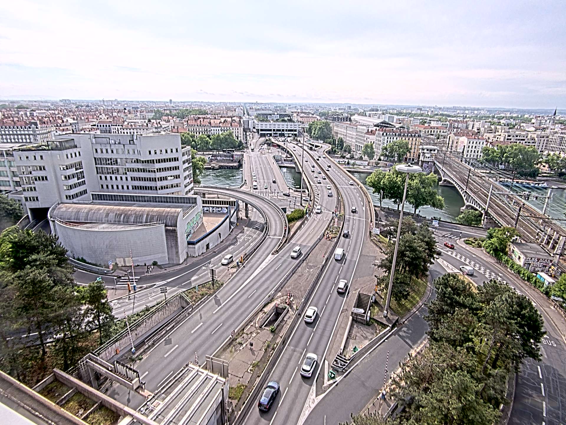 Caméra autoroute à Lyon Perrache à l'entrée Sud du Tunnel sous Fourvière, en direction de Marseille