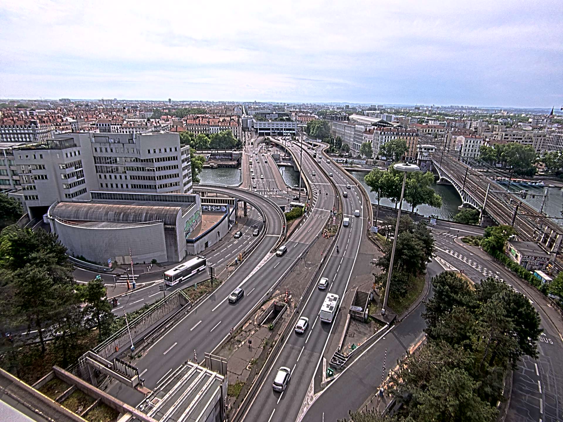 Caméra autoroute à Lyon Perrache à l'entrée Sud du Tunnel sous Fourvière, en direction de Marseille