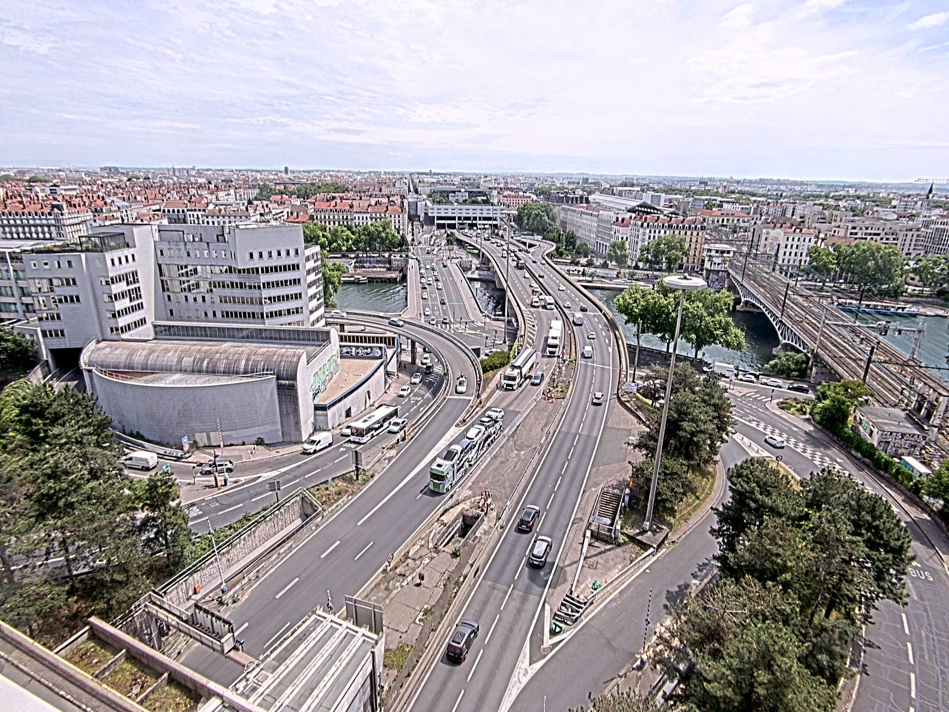 Caméra autoroute à Lyon Perrache à l'entrée Sud du Tunnel sous Fourvière, en direction de Marseille