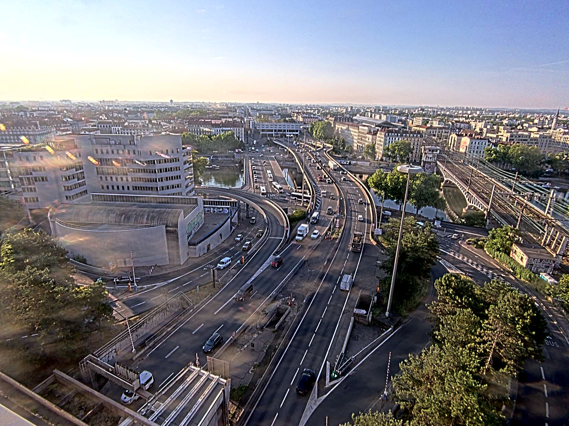 Caméra autoroute à Lyon Perrache à l'entrée Sud du Tunnel sous Fourvière, en direction de Marseille