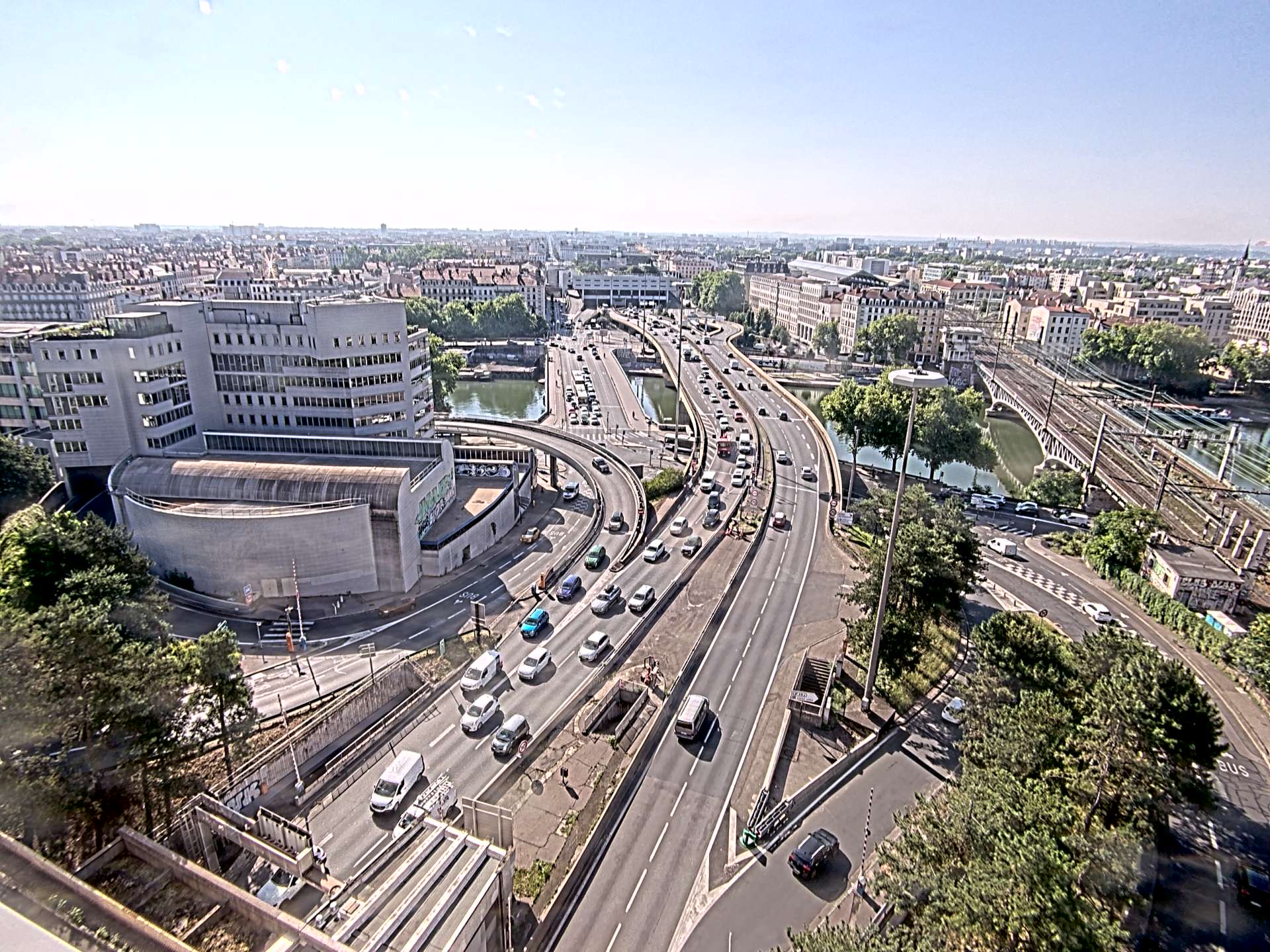 Caméra autoroute à Lyon Perrache à l'entrée Sud du Tunnel sous Fourvière, en direction de Marseille
