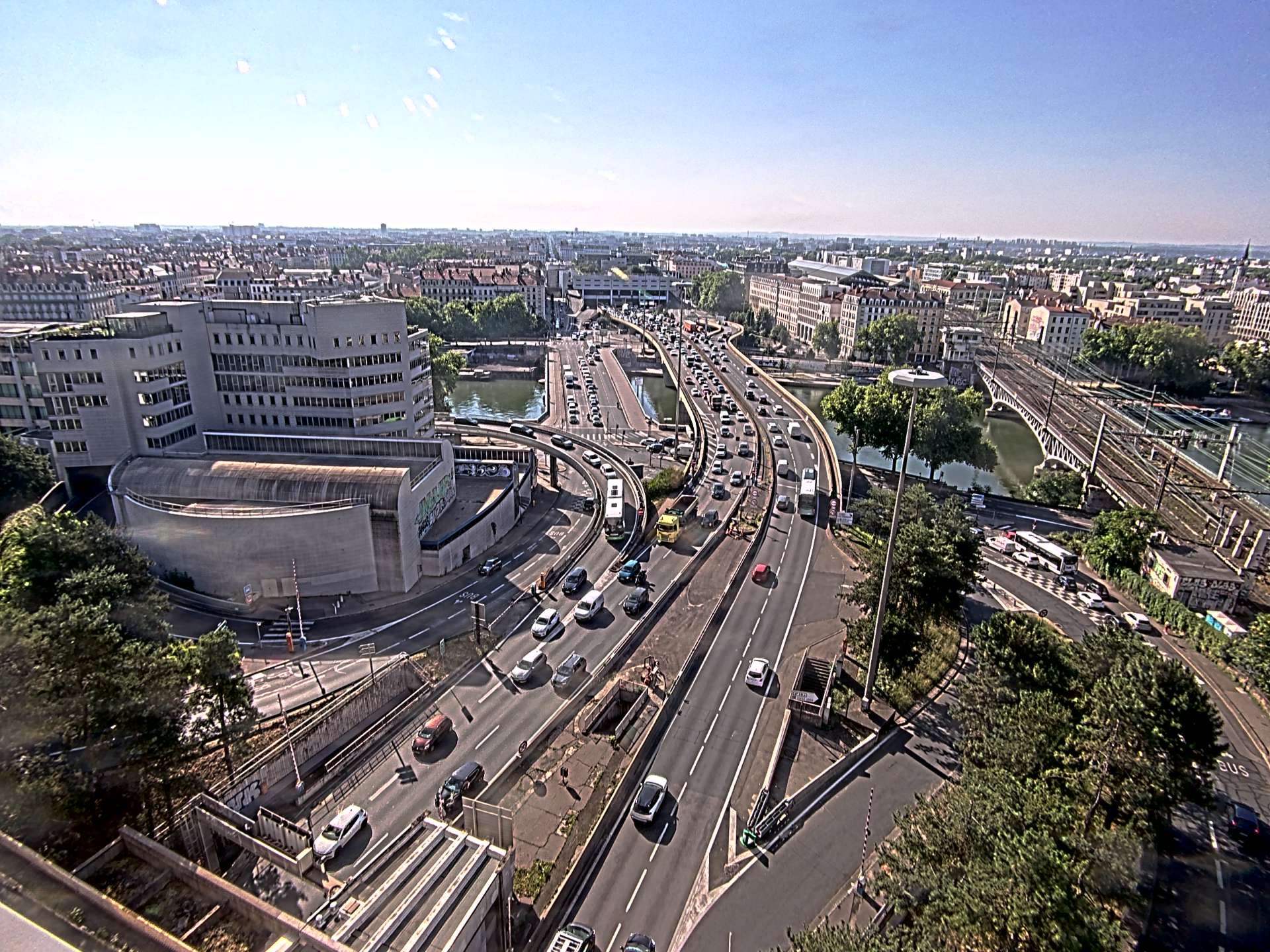 Caméra autoroute à Lyon Perrache à l'entrée Sud du Tunnel sous Fourvière, en direction de Marseille