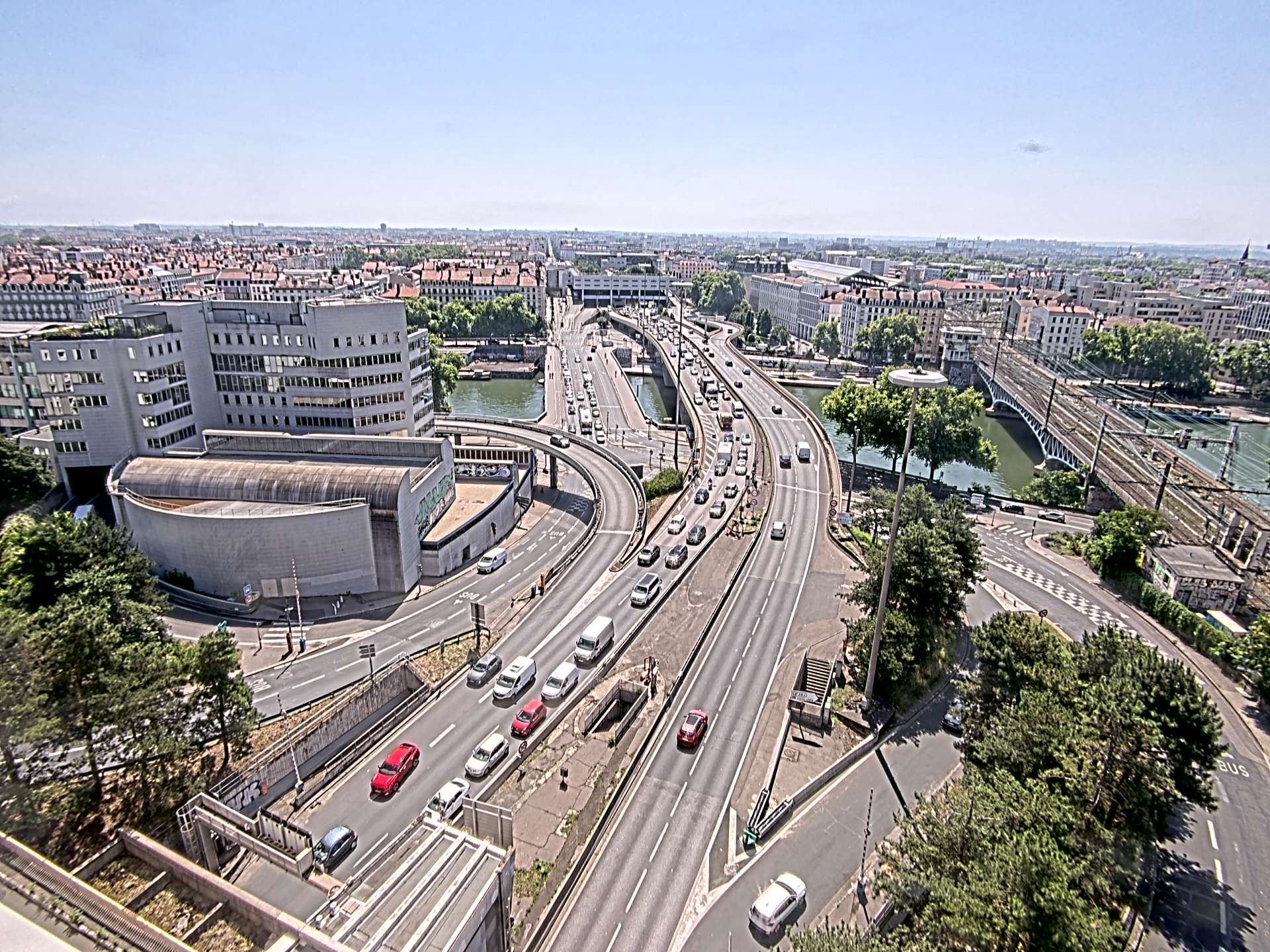 Caméra autoroute à Lyon Perrache à l'entrée Sud du Tunnel sous Fourvière, en direction de Marseille