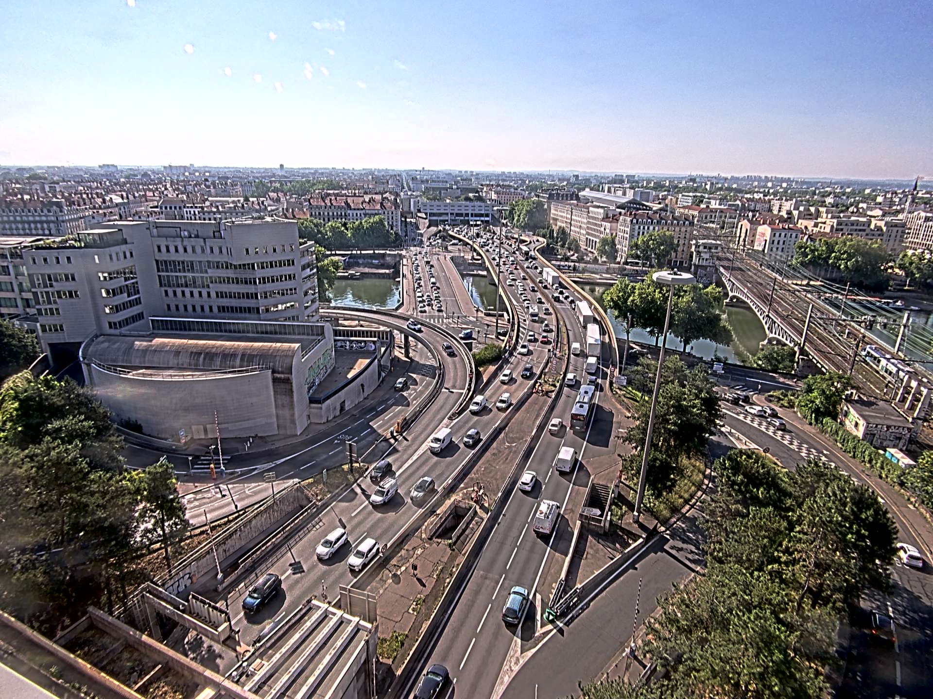 Caméra autoroute à Lyon Perrache à l'entrée Sud du Tunnel sous Fourvière, en direction de Marseille
