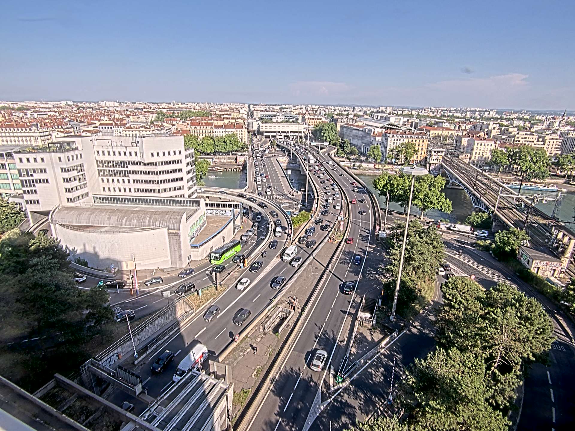 Caméra autoroute à Lyon Perrache à l'entrée Sud du Tunnel sous Fourvière, en direction de Marseille