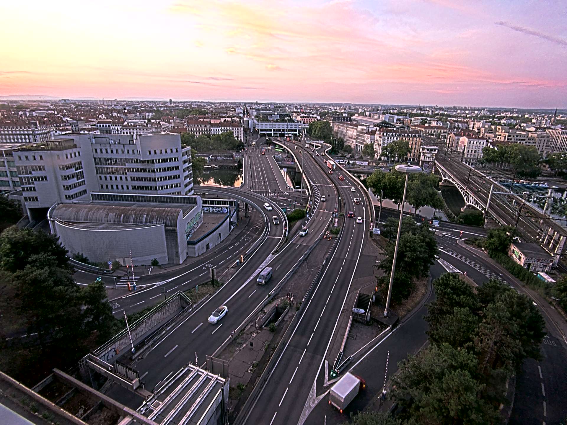 Caméra autoroute à Lyon Perrache à l'entrée Sud du Tunnel sous Fourvière, en direction de Marseille
