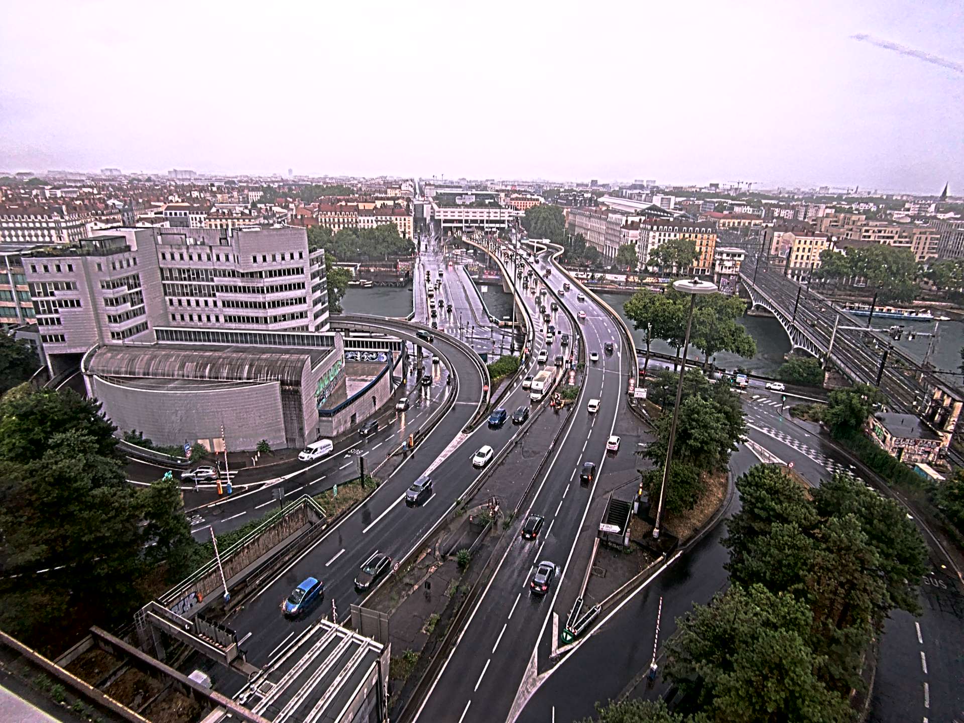 Caméra autoroute à Lyon Perrache à l'entrée Sud du Tunnel sous Fourvière, en direction de Marseille