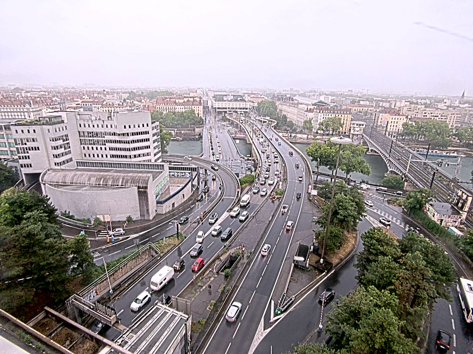 Caméra autoroute à Lyon Perrache à l'entrée Sud du Tunnel sous Fourvière, en direction de Marseille