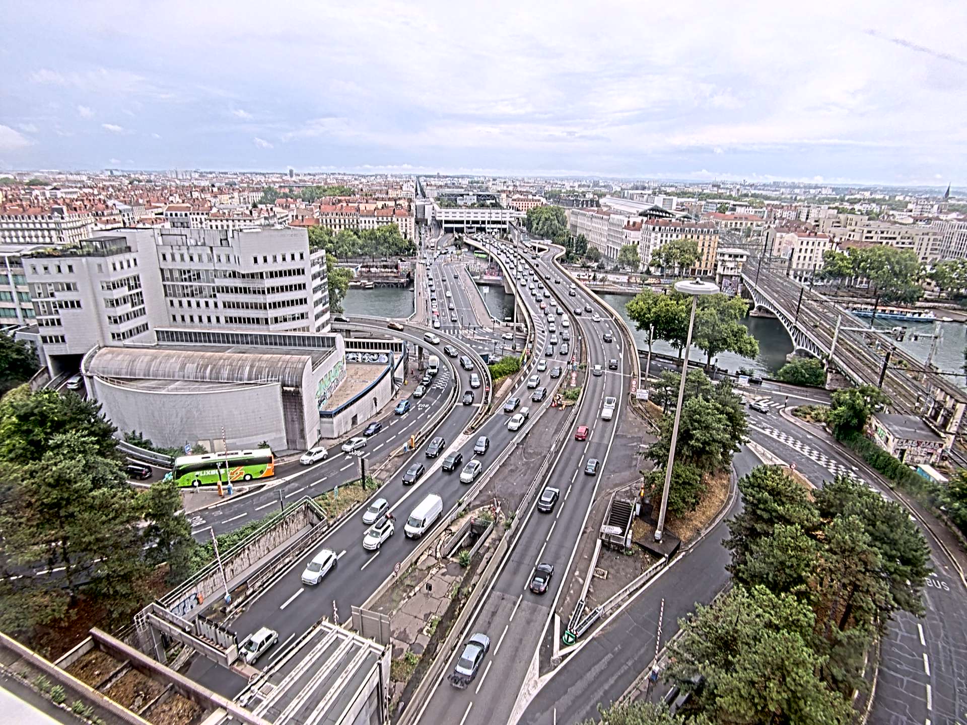 Caméra autoroute à Lyon Perrache à l'entrée Sud du Tunnel sous Fourvière, en direction de Marseille