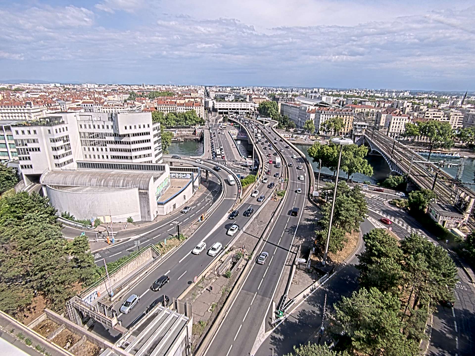 Caméra autoroute à Lyon Perrache à l'entrée Sud du Tunnel sous Fourvière, en direction de Marseille