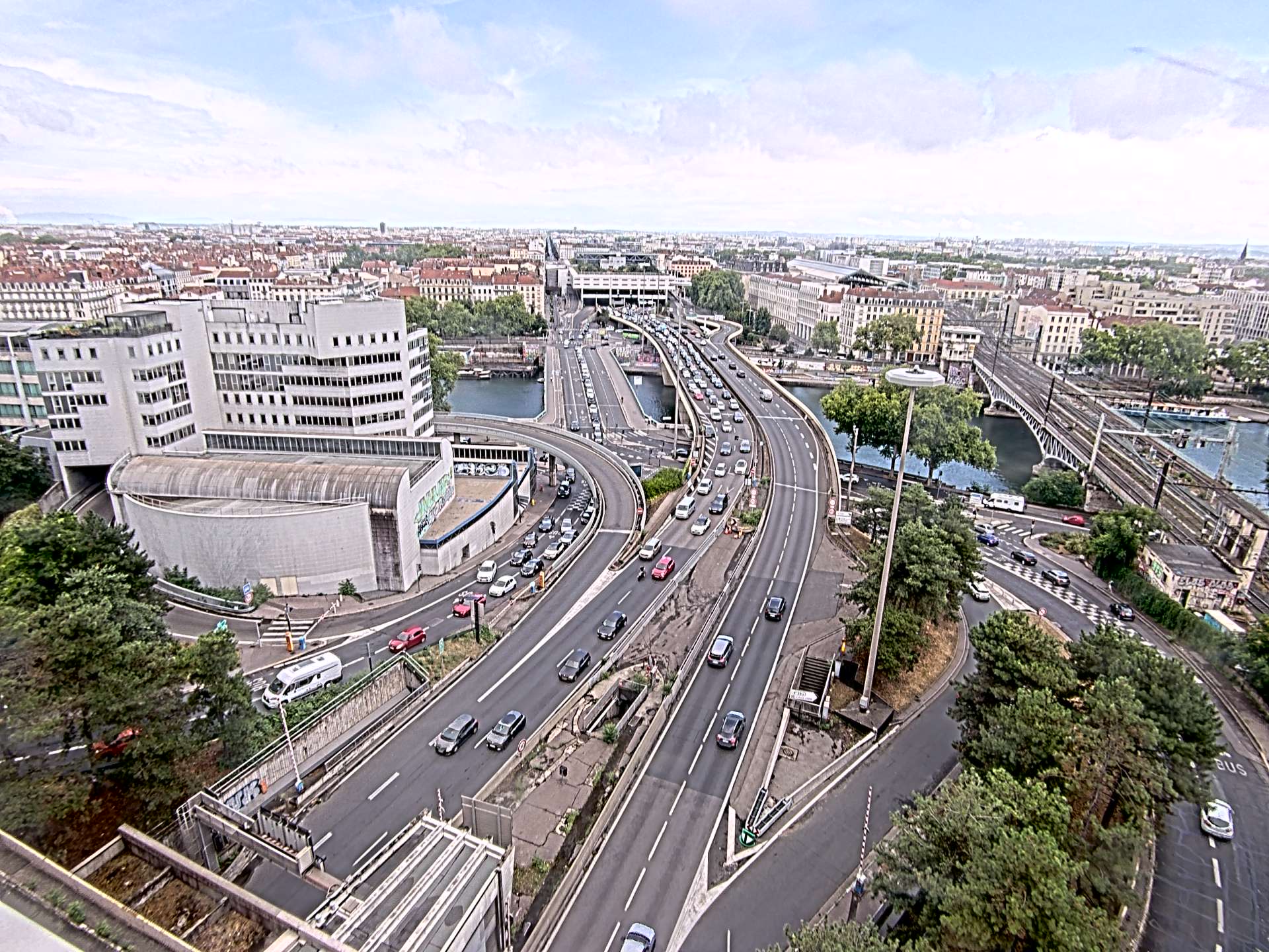 Caméra autoroute à Lyon Perrache à l'entrée Sud du Tunnel sous Fourvière, en direction de Marseille