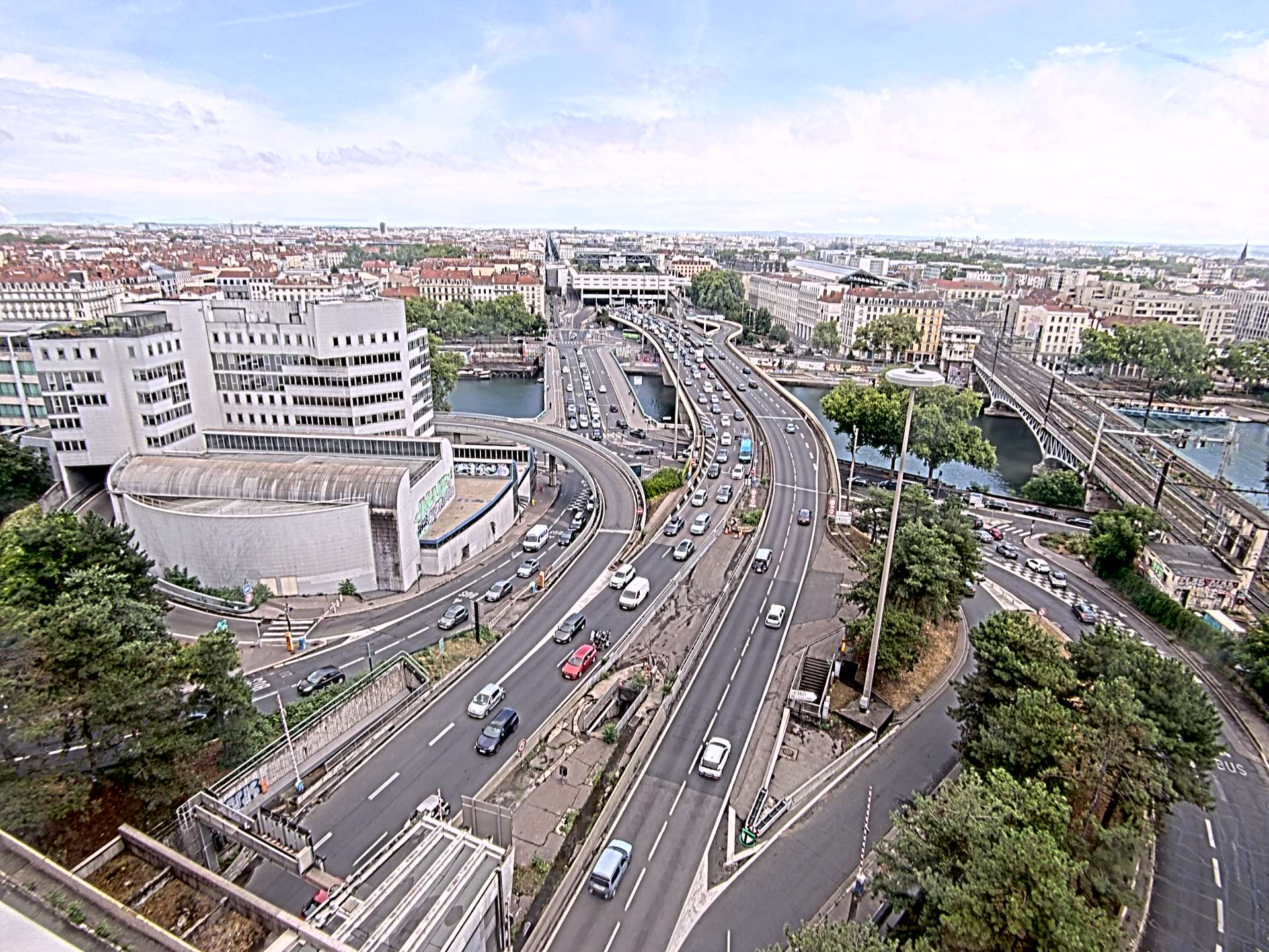 Caméra autoroute à Lyon Perrache à l'entrée Sud du Tunnel sous Fourvière, en direction de Marseille