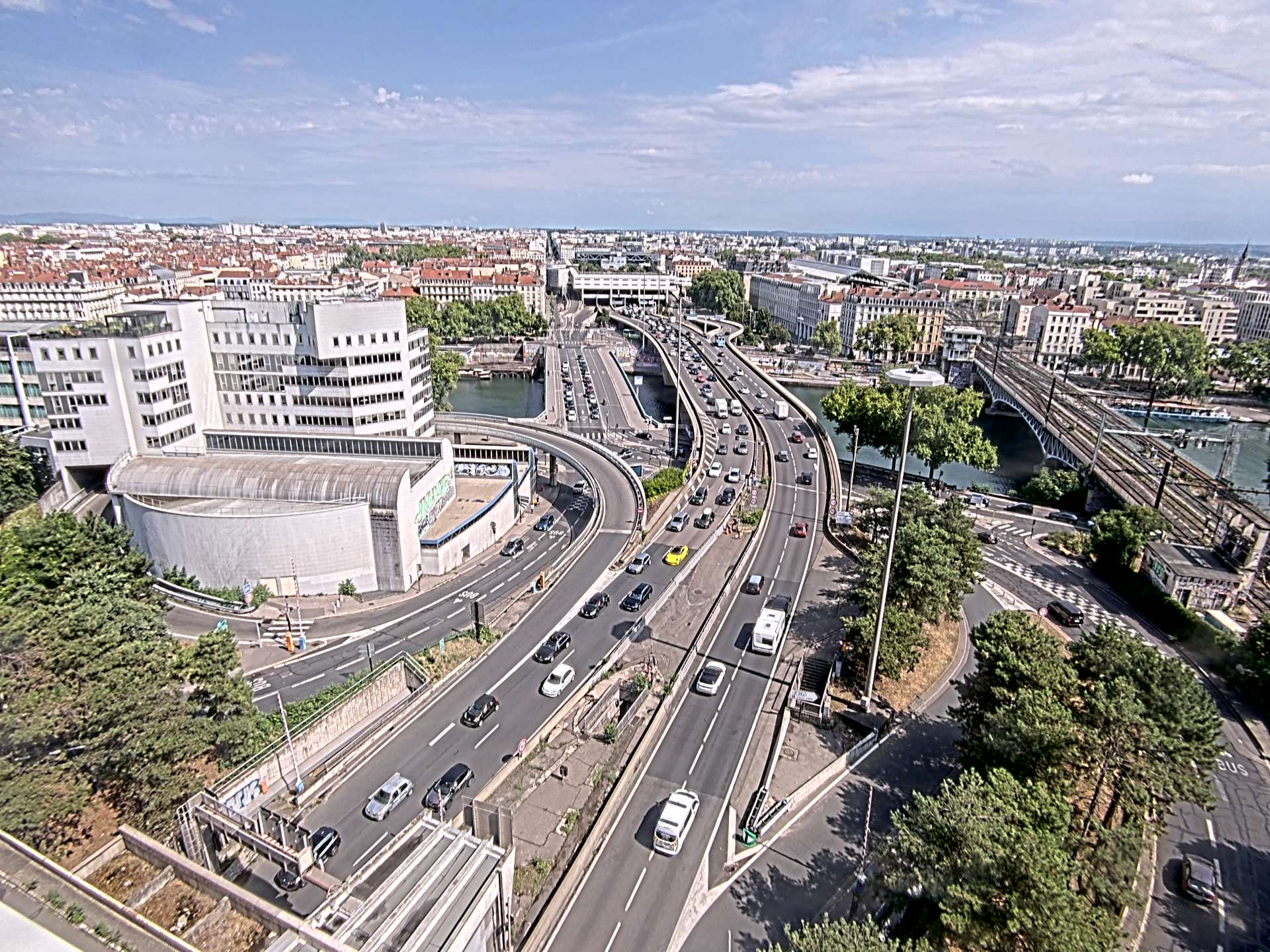 Caméra autoroute à Lyon Perrache à l'entrée Sud du Tunnel sous Fourvière, en direction de Marseille