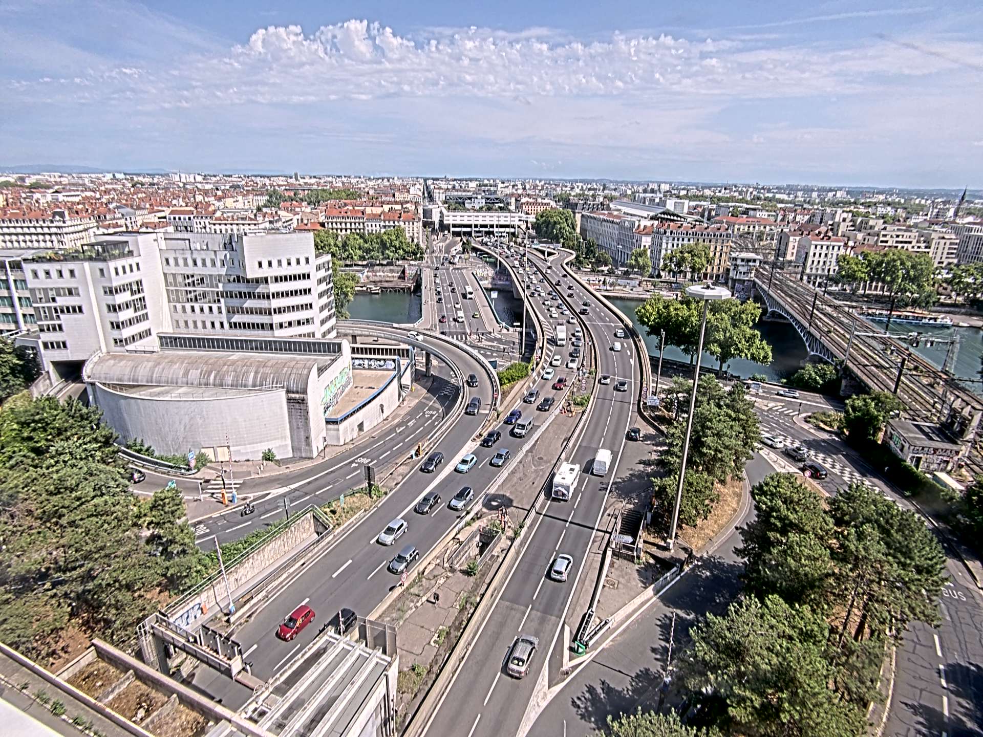 Caméra autoroute à Lyon Perrache à l'entrée Sud du Tunnel sous Fourvière, en direction de Marseille