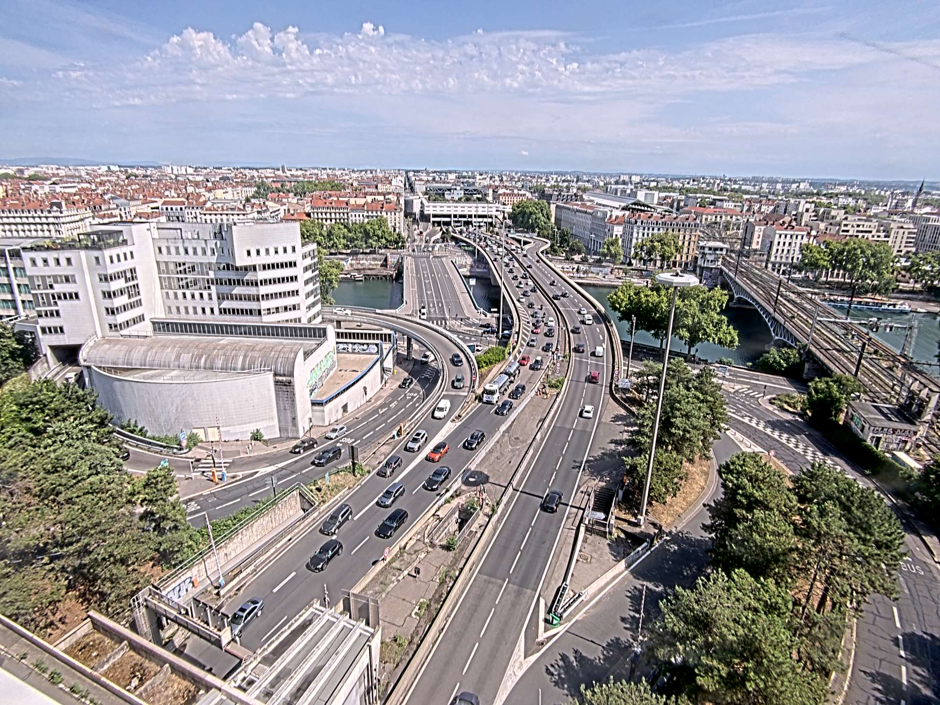 Caméra autoroute à Lyon Perrache à l'entrée Sud du Tunnel sous Fourvière, en direction de Marseille