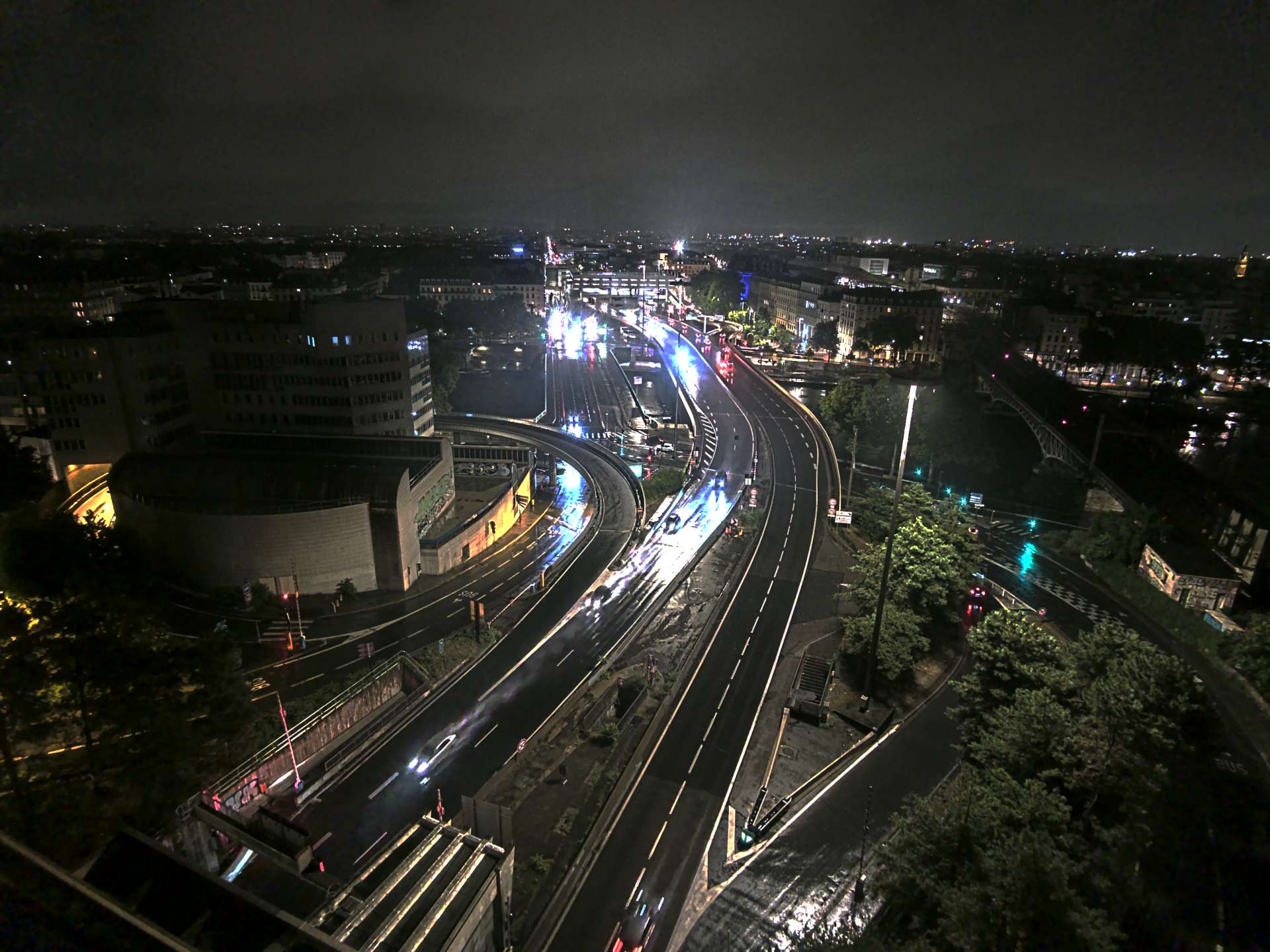 Caméra autoroute à Lyon Perrache à l'entrée Sud du Tunnel sous Fourvière, en direction de Marseille