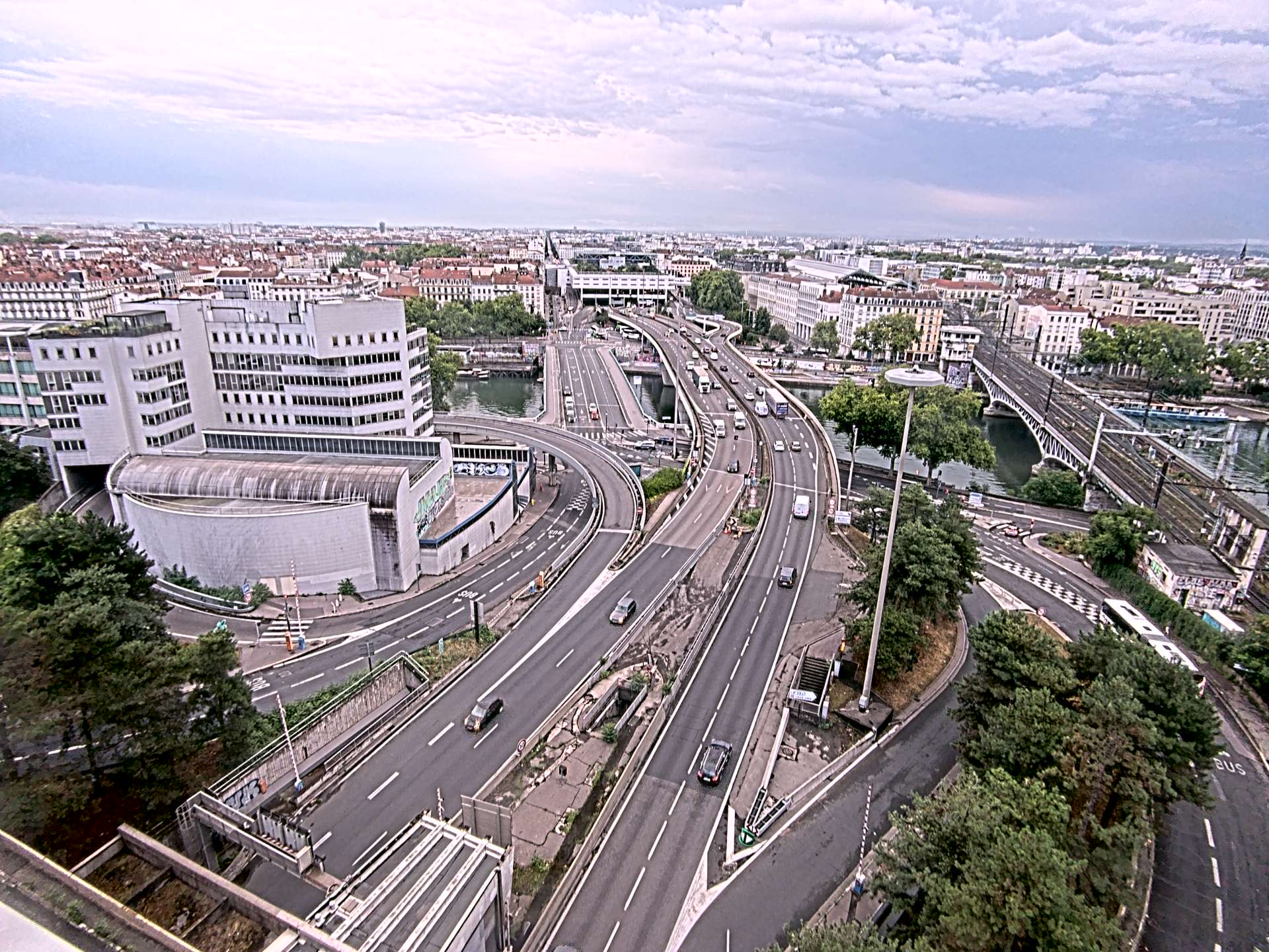 Caméra autoroute à Lyon Perrache à l'entrée Sud du Tunnel sous Fourvière, en direction de Marseille