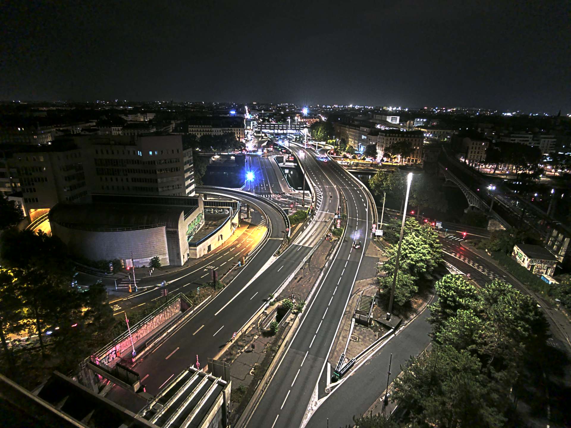 Caméra autoroute à Lyon Perrache à l'entrée Sud du Tunnel sous Fourvière, en direction de Marseille