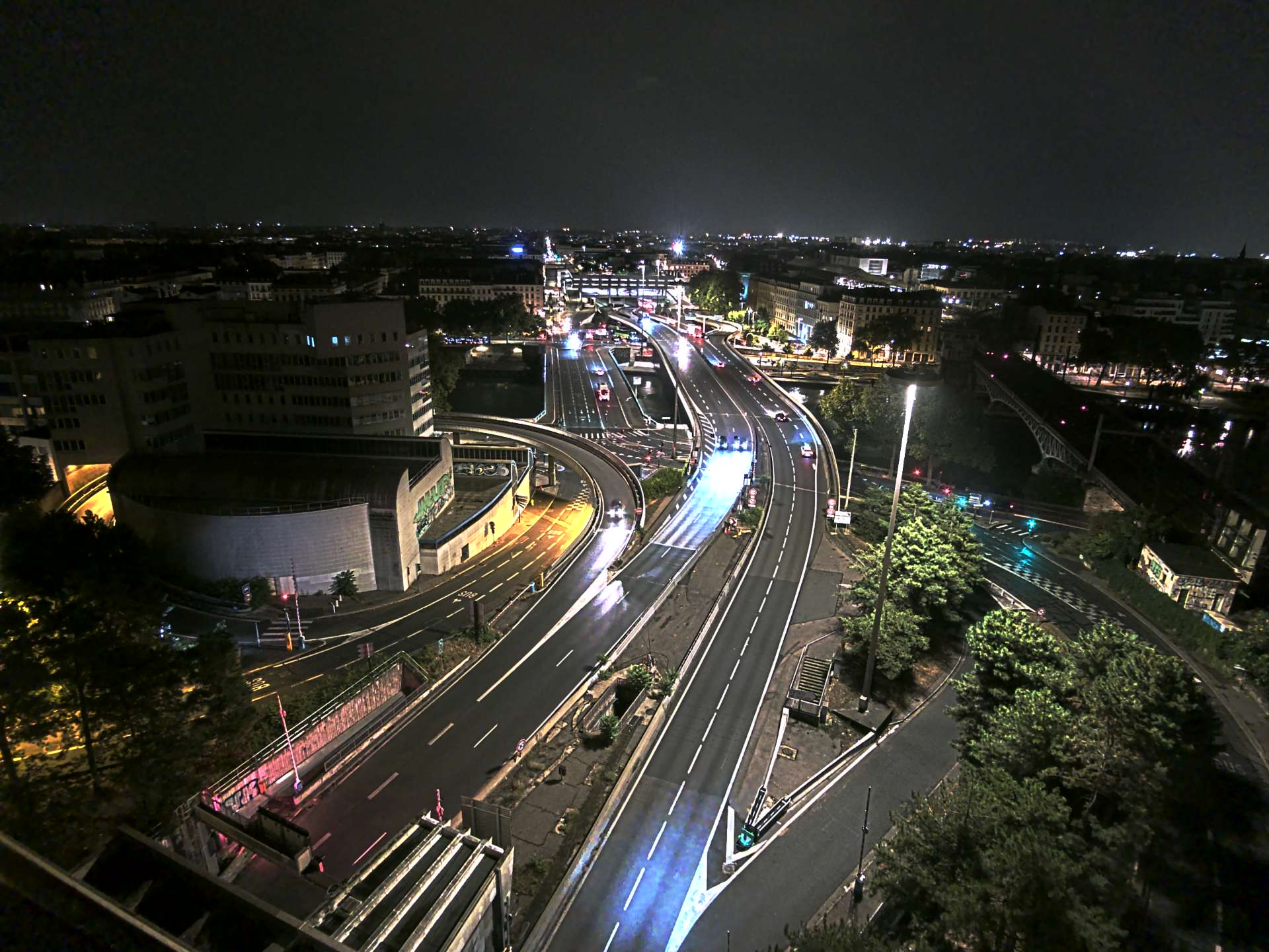 Caméra autoroute à Lyon Perrache à l'entrée Sud du Tunnel sous Fourvière, en direction de Marseille
