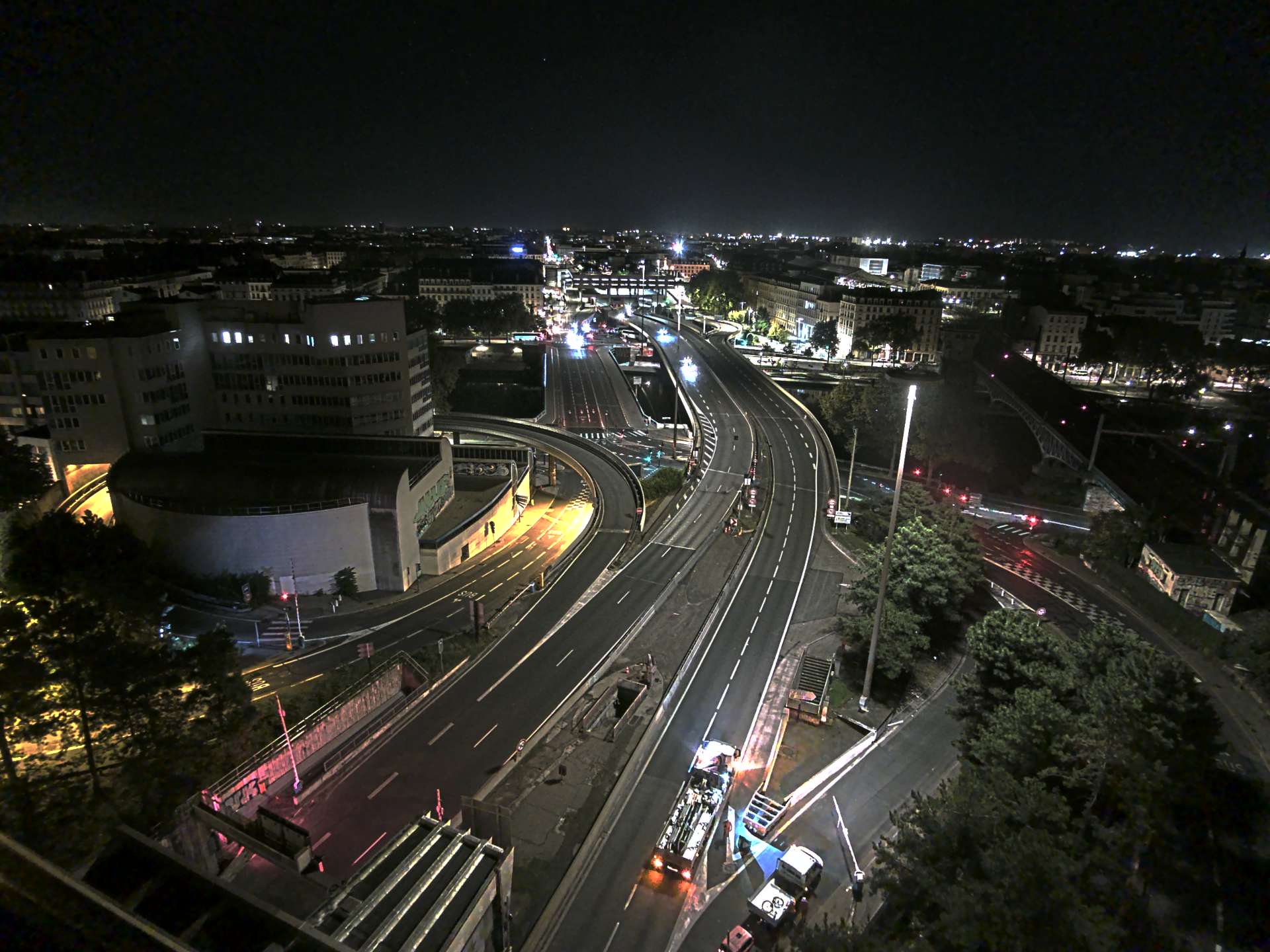 Caméra autoroute à Lyon Perrache à l'entrée Sud du Tunnel sous Fourvière, en direction de Marseille