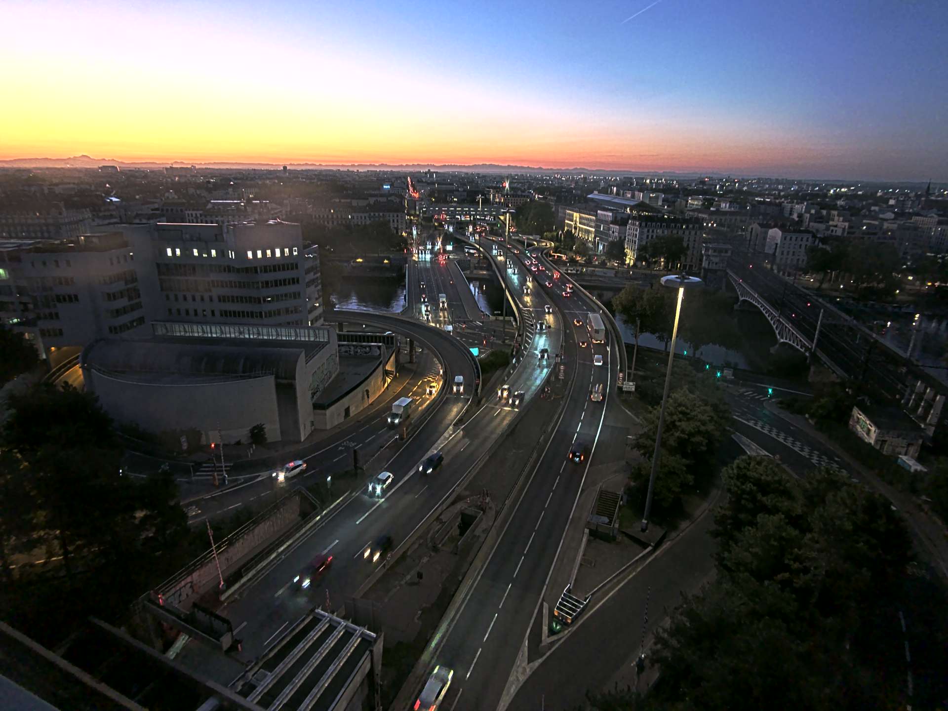 Caméra autoroute à Lyon Perrache à l'entrée Sud du Tunnel sous Fourvière, en direction de Marseille