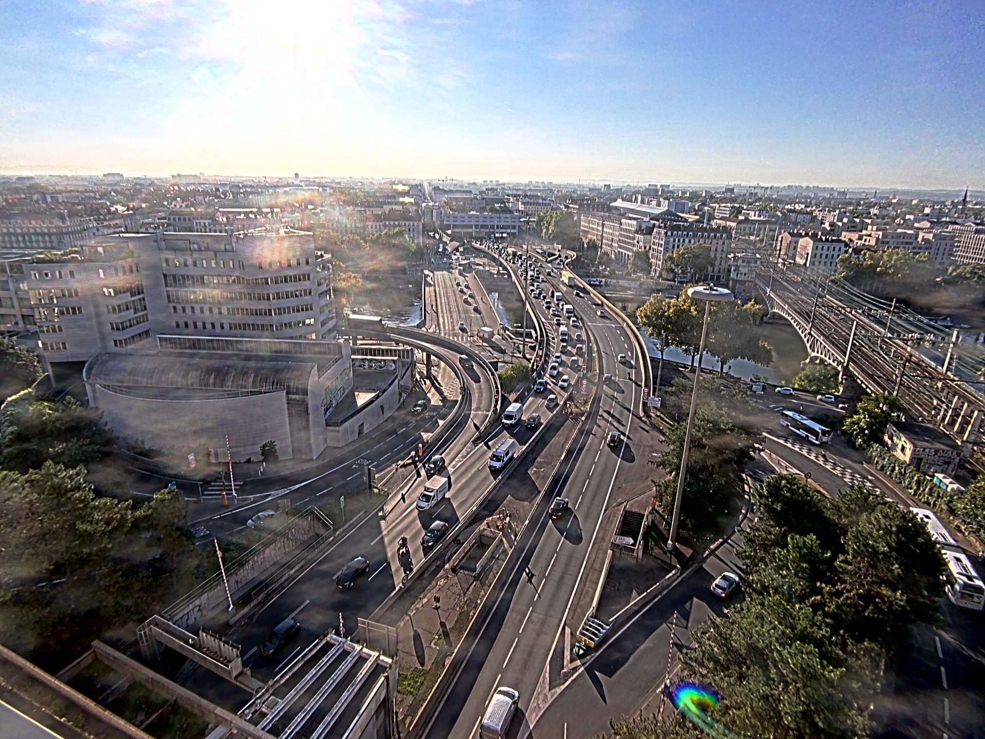 Caméra autoroute à Lyon Perrache à l'entrée Sud du Tunnel sous Fourvière, en direction de Marseille