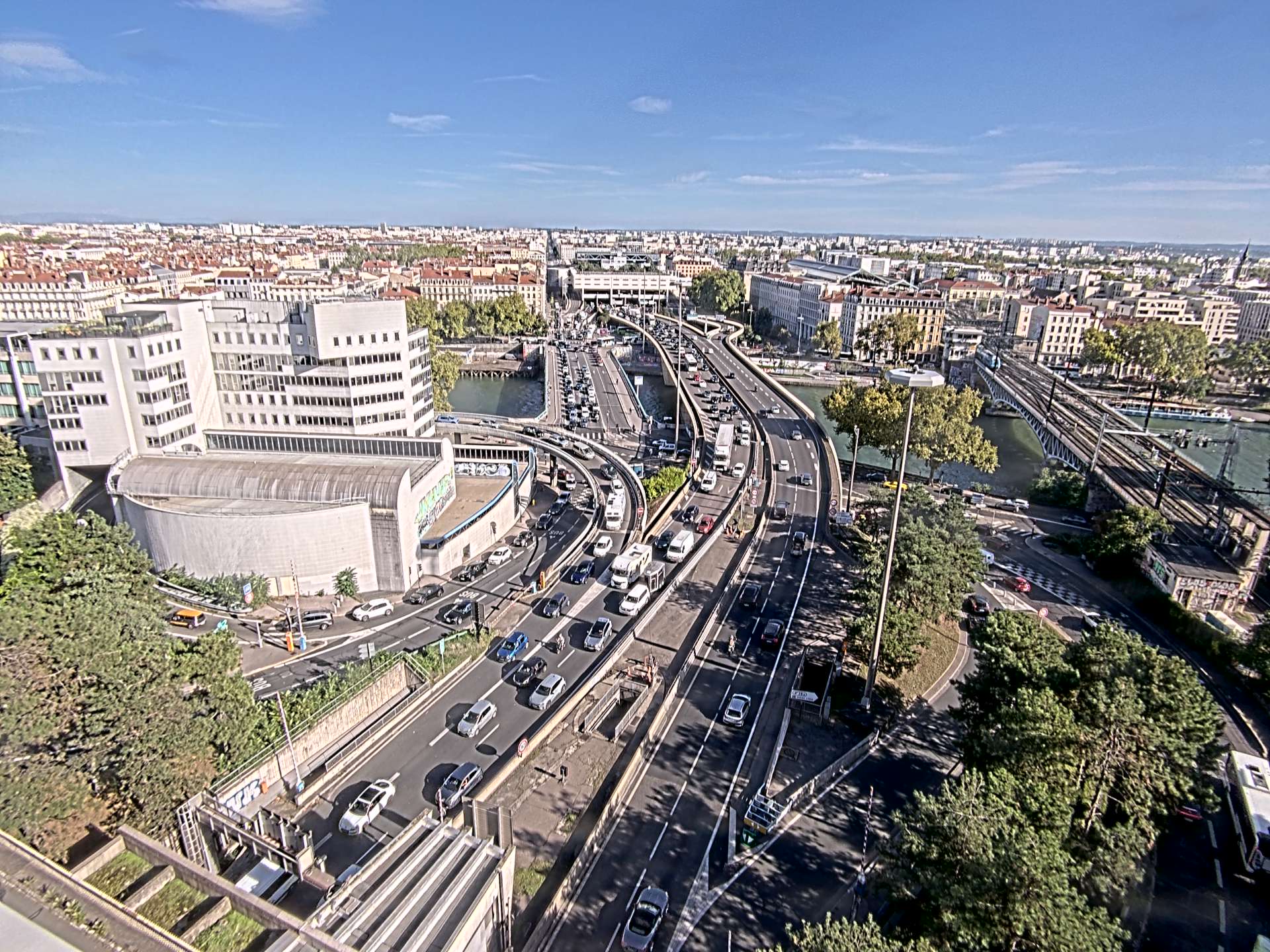 Caméra autoroute à Lyon Perrache à l'entrée Sud du Tunnel sous Fourvière, en direction de Marseille