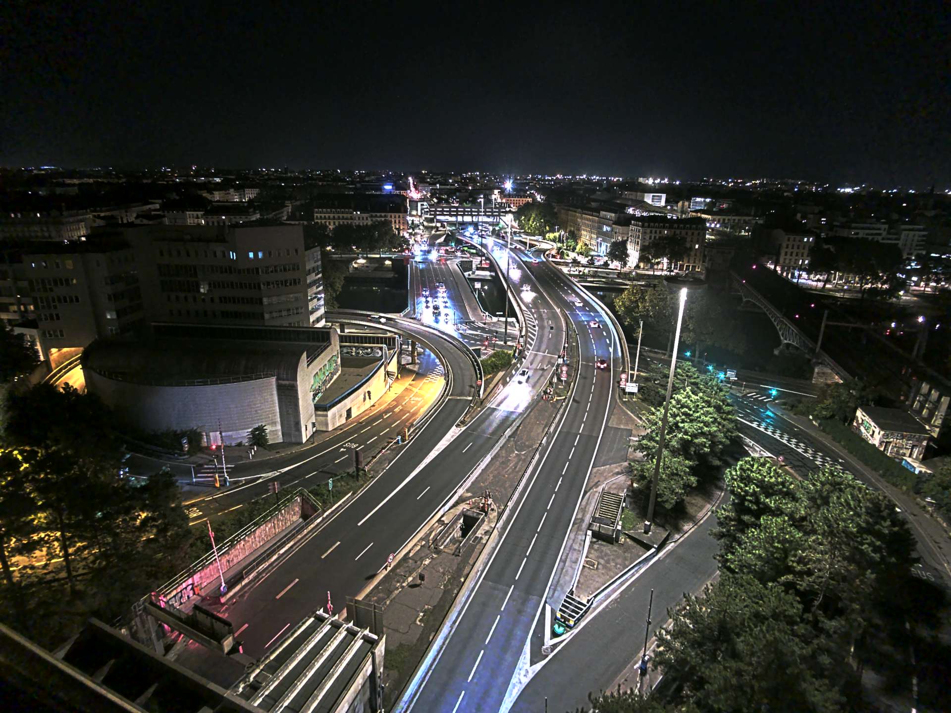 Caméra autoroute à Lyon Perrache à l'entrée Sud du Tunnel sous Fourvière, en direction de Marseille